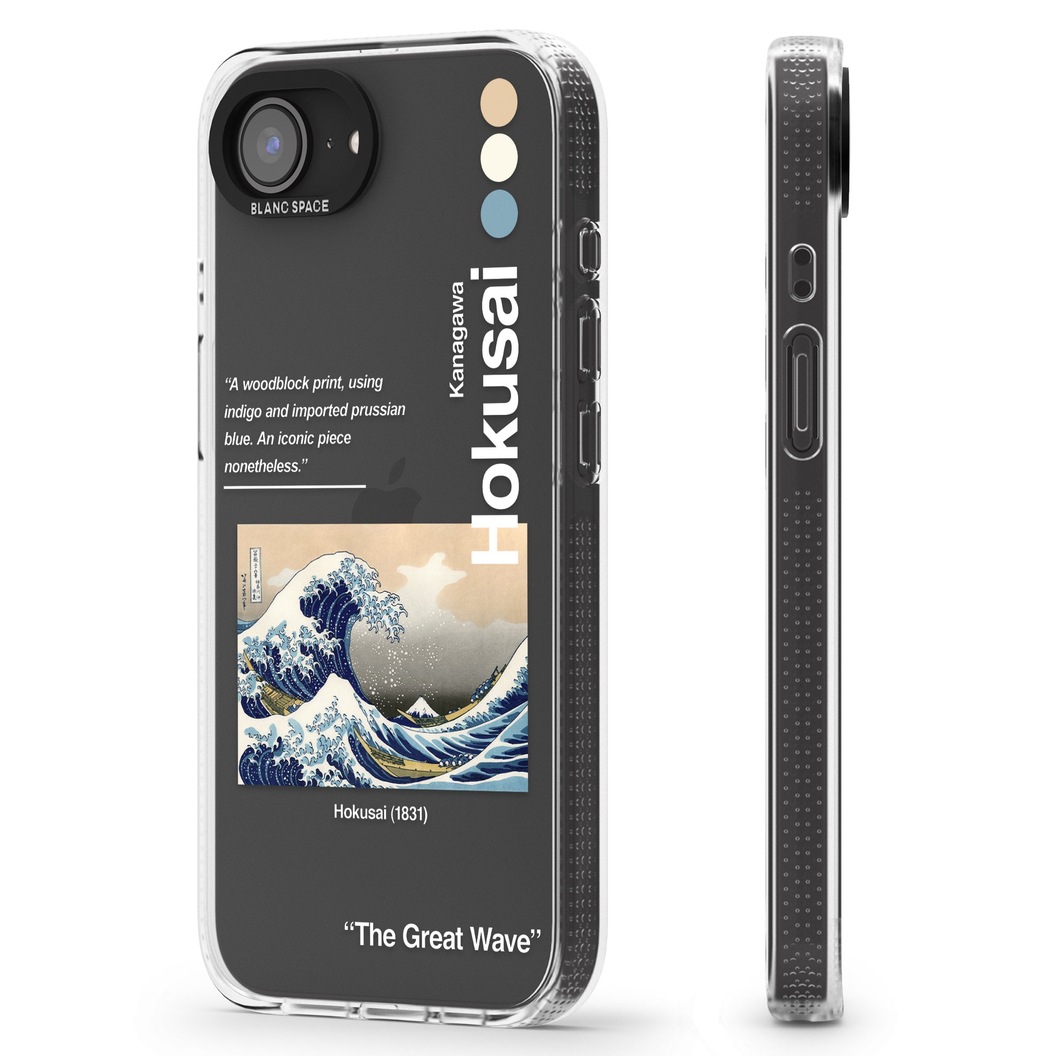 The Great Wave iPhone 16e Clear Case Impact Air - Blanc Space