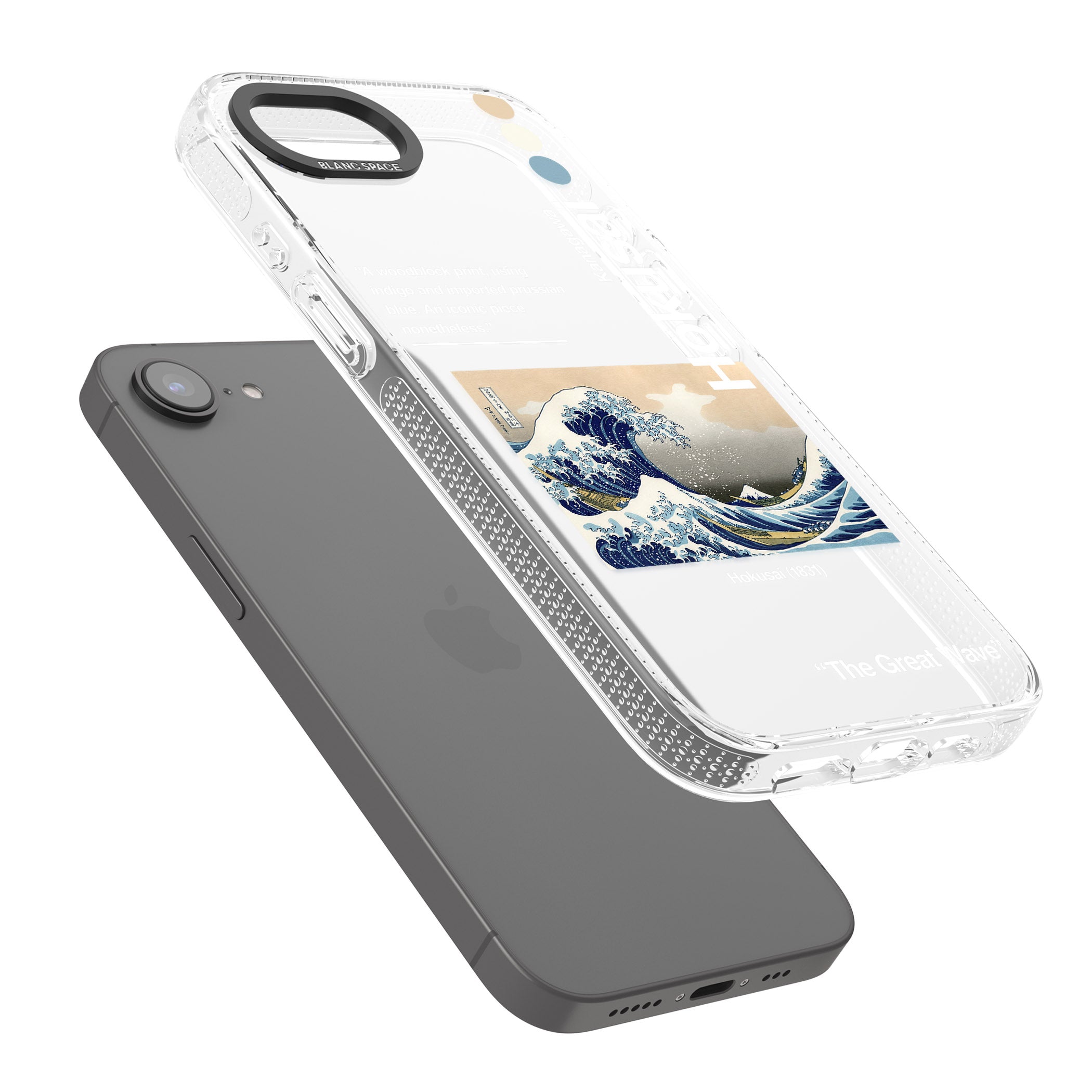 The Great Wave iPhone 16e Clear Case Impact Air - Blanc Space