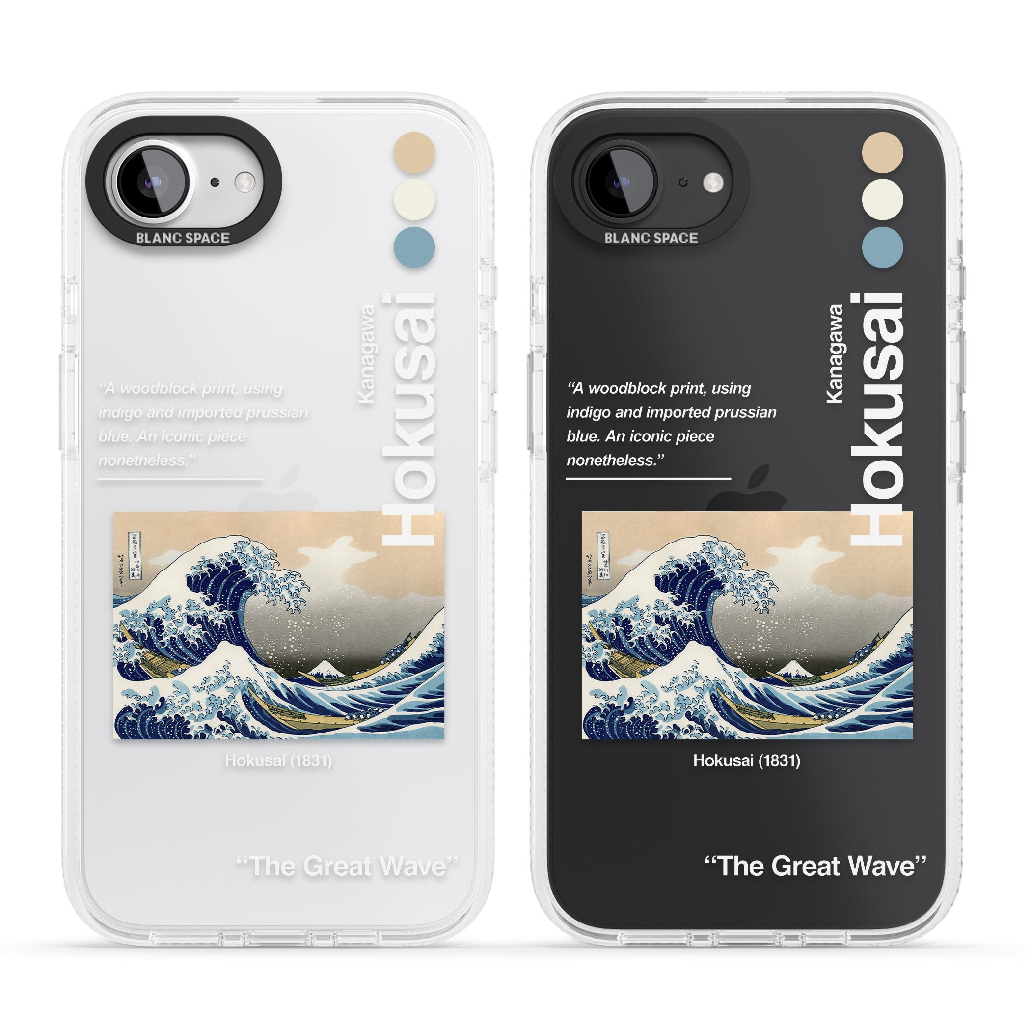 The Great Wave iPhone 16e Clear Case Impact Air - Blanc Space