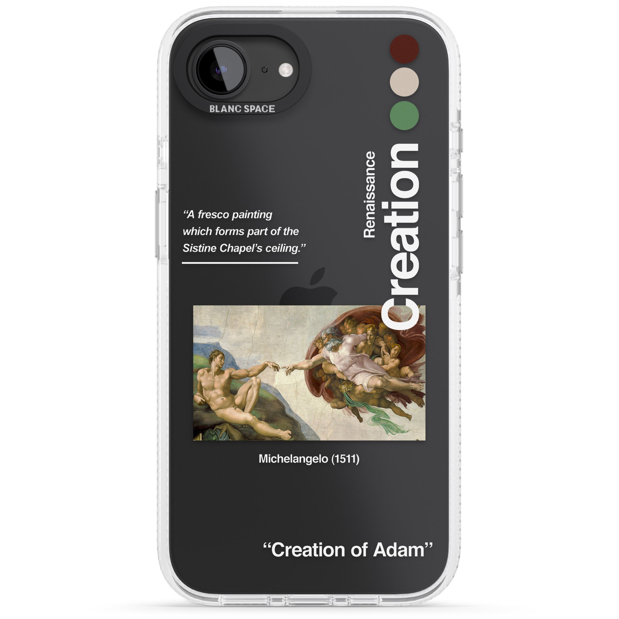 Creation of Adam - Michelangelo iPhone 16e Clear Case Impact Air - Blanc Space