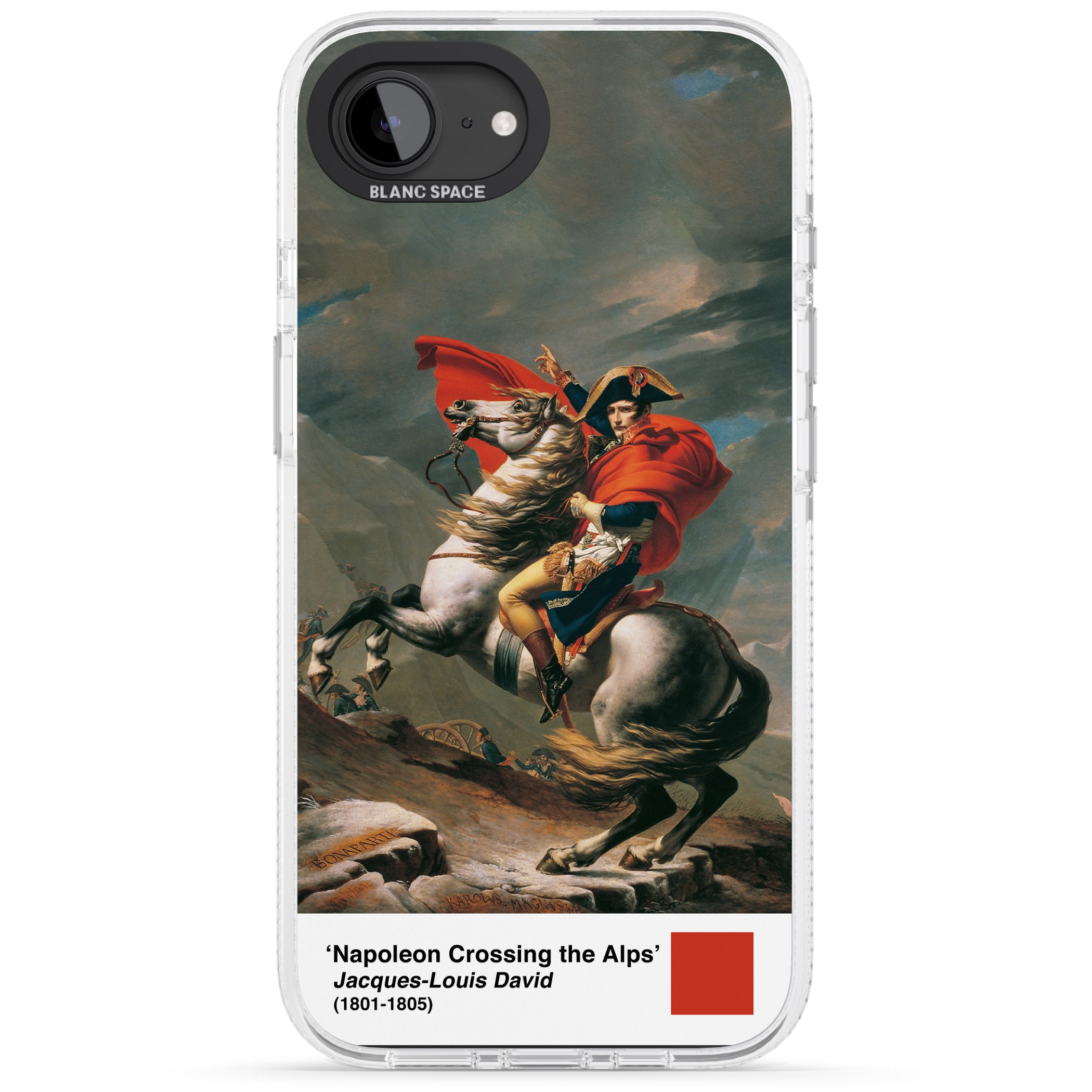 Napoleon Crossing the Alps iPhone 16e Clear Case Impact Air - Blanc Space