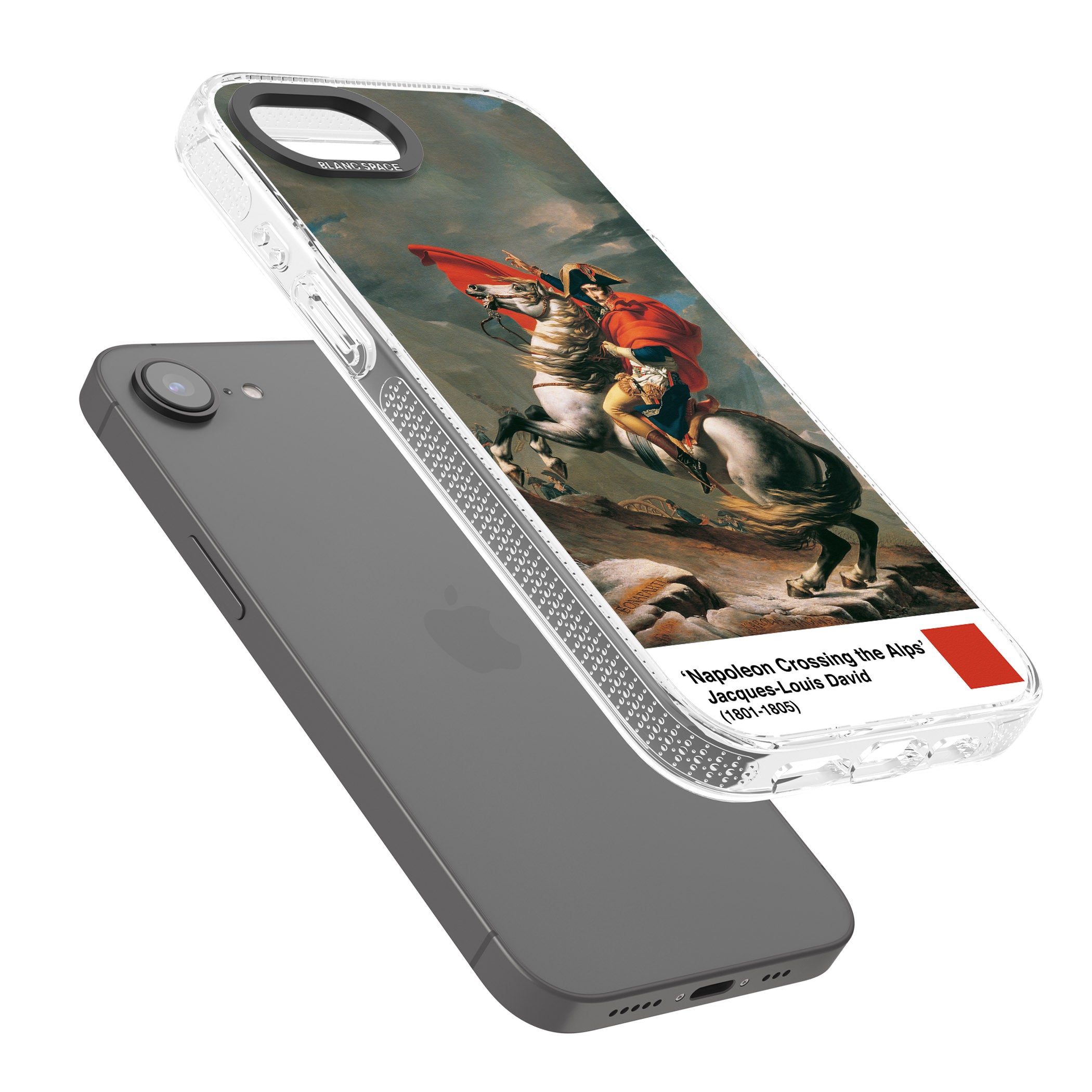 Napoleon Crossing the Alps iPhone 16e Clear Case Impact Air - Blanc Space