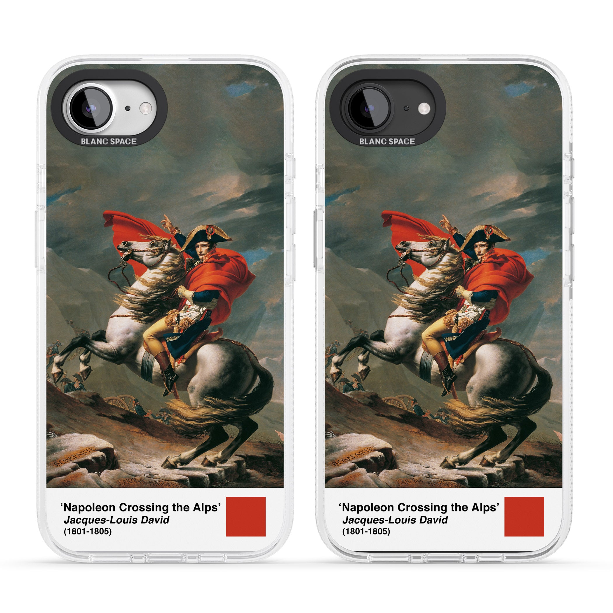 Napoleon Crossing the Alps iPhone 16e Clear Case Impact Air - Blanc Space