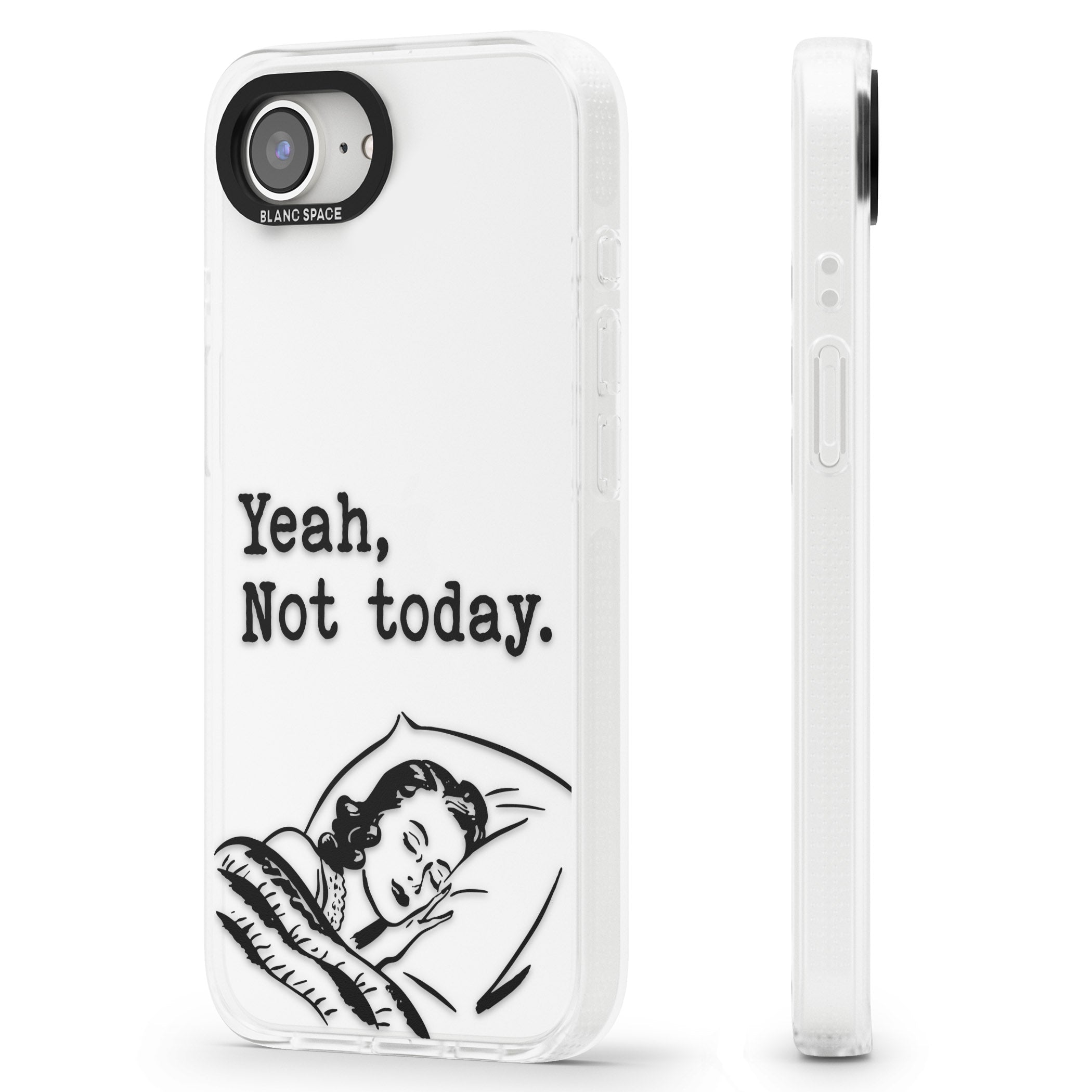 Yeah, Not Today iPhone 16e Clear Case Impact Air - Blanc Space