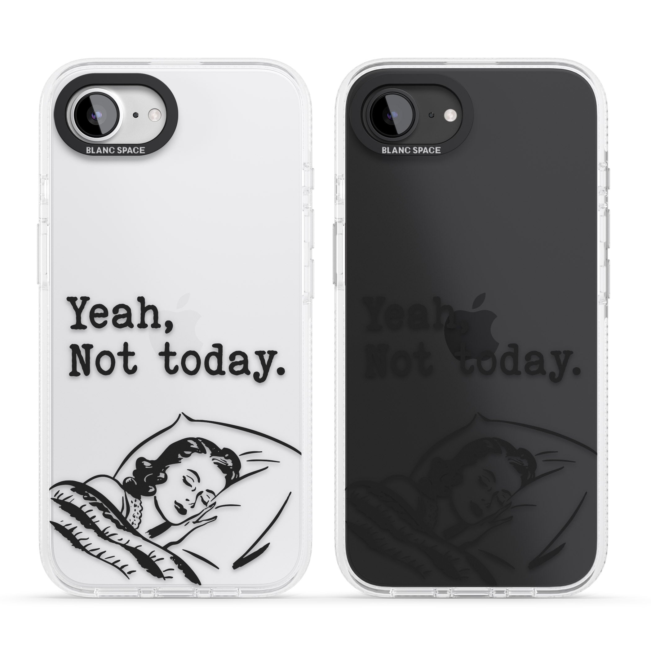 Yeah, Not Today iPhone 16e Clear Case Impact Air - Blanc Space