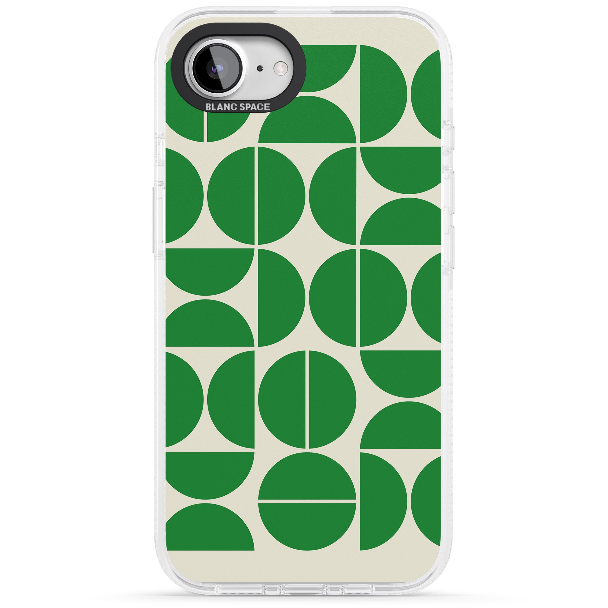 Retro Green Circles iPhone 16e Clear Case Impact Air - Blanc Space