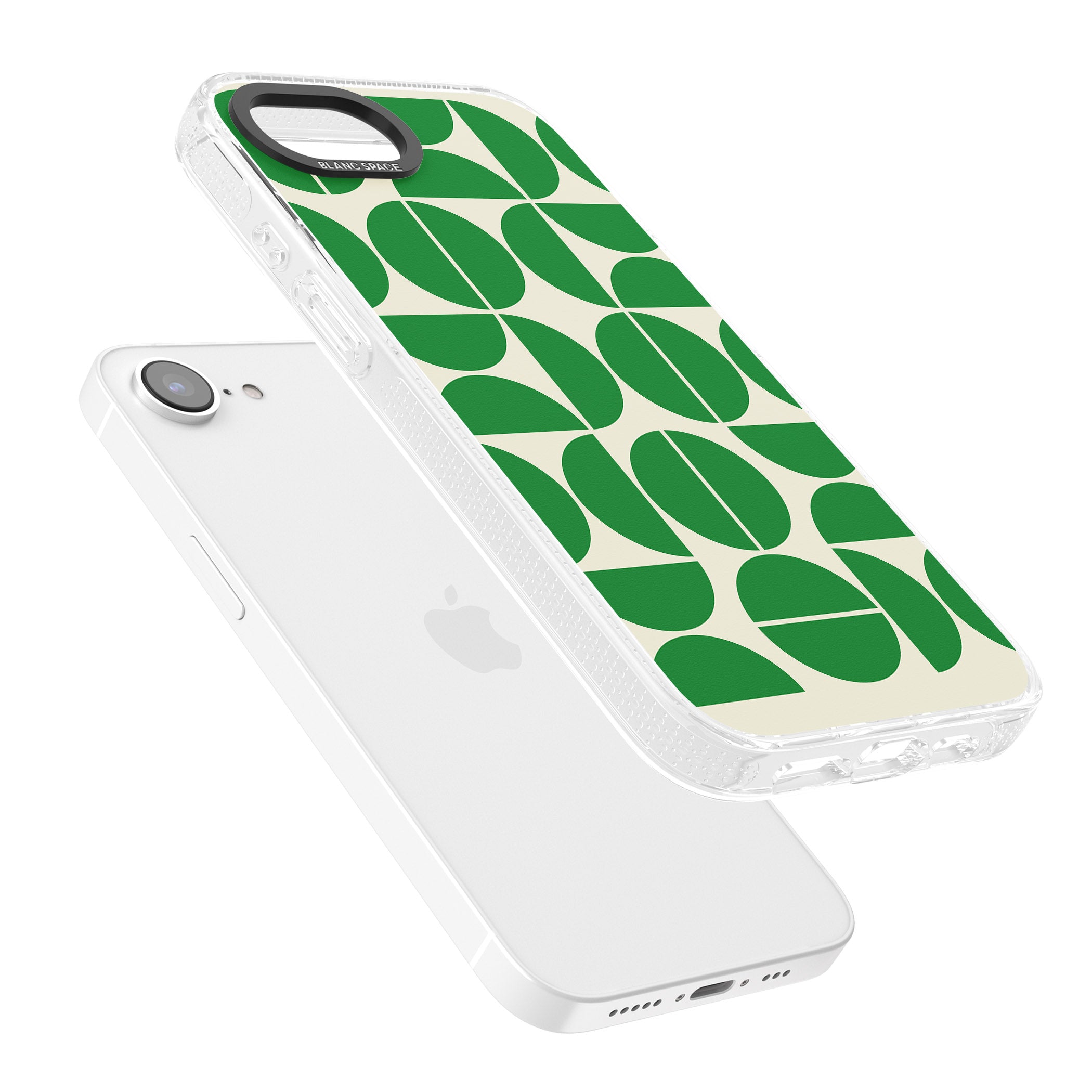Retro Green Circles iPhone 16e Clear Case Impact Air - Blanc Space