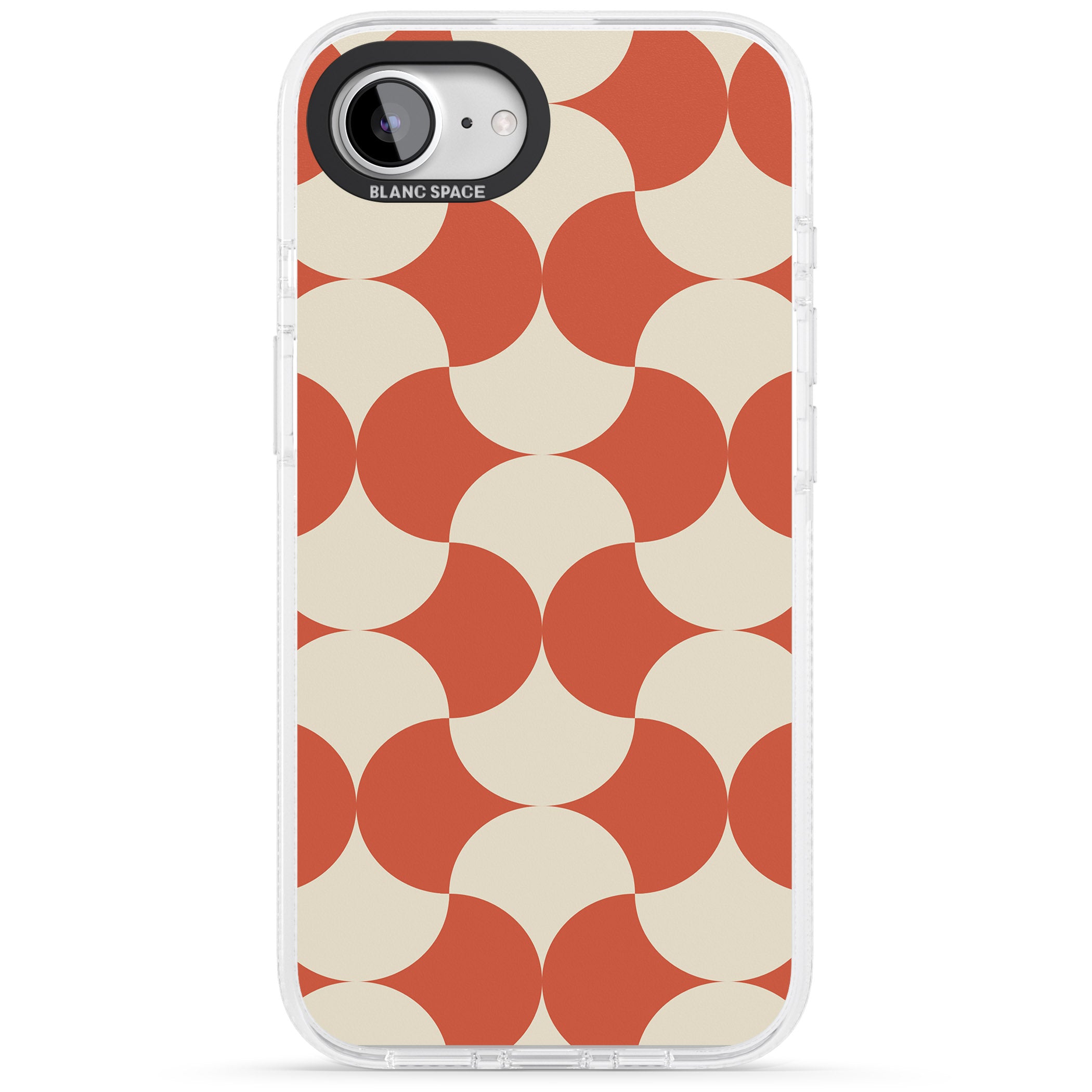 Abstract Retro Shapes: Psychedelic Pattern iPhone 16e Clear Case Impact Air - Blanc Space
