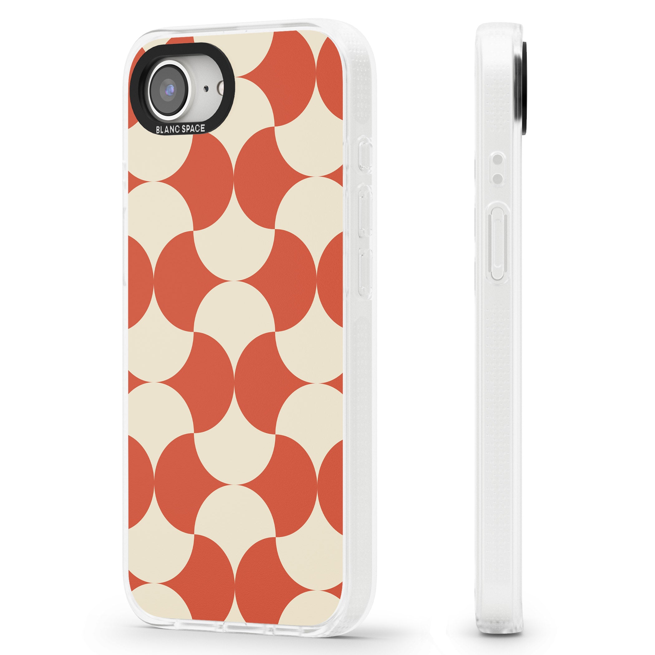 Abstract Retro Shapes: Psychedelic Pattern iPhone 16e Clear Case Impact Air - Blanc Space