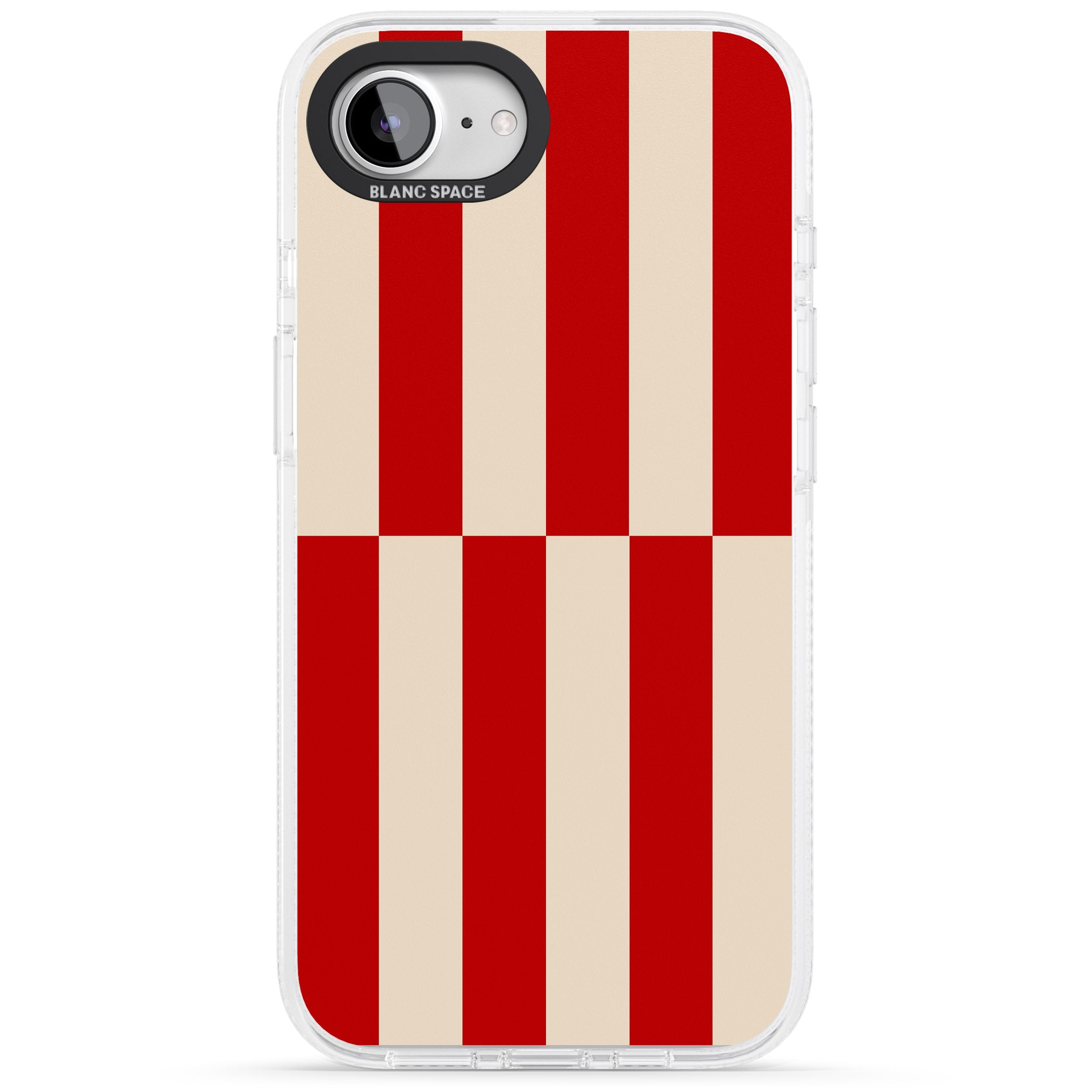 Retro Red Stripes iPhone 16e Clear Case Impact Air - Blanc Space