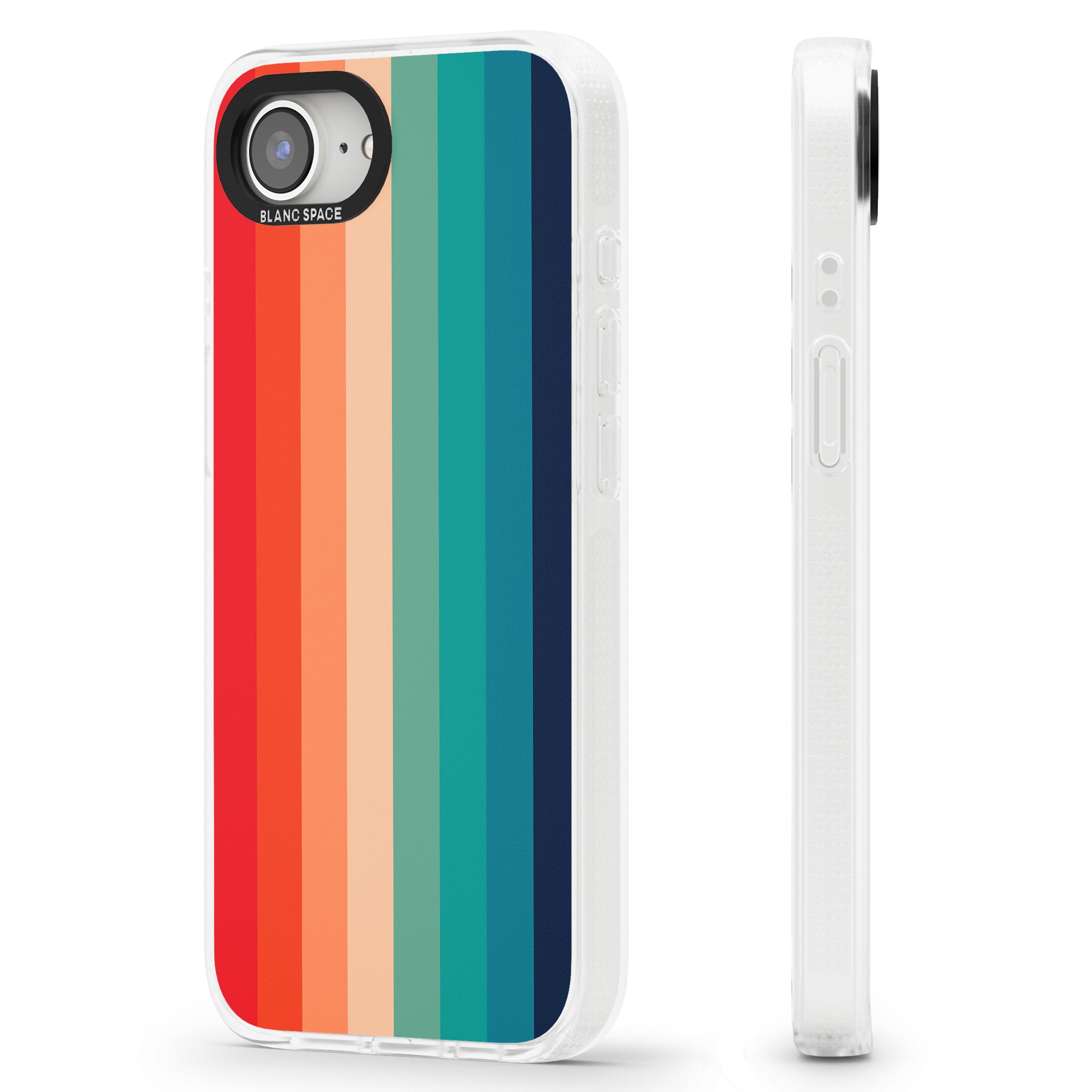 Retro 70's Colour Palette iPhone 16e Clear Case Impact Air - Blanc Space