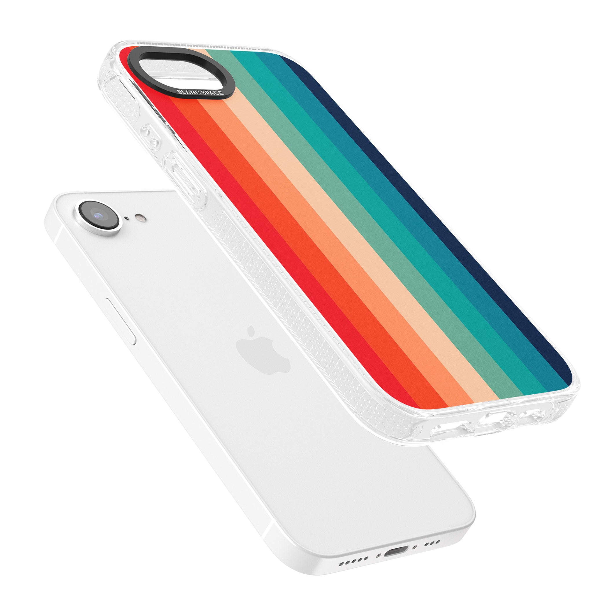 Retro 70's Colour Palette iPhone 16e Clear Case Impact Air - Blanc Space