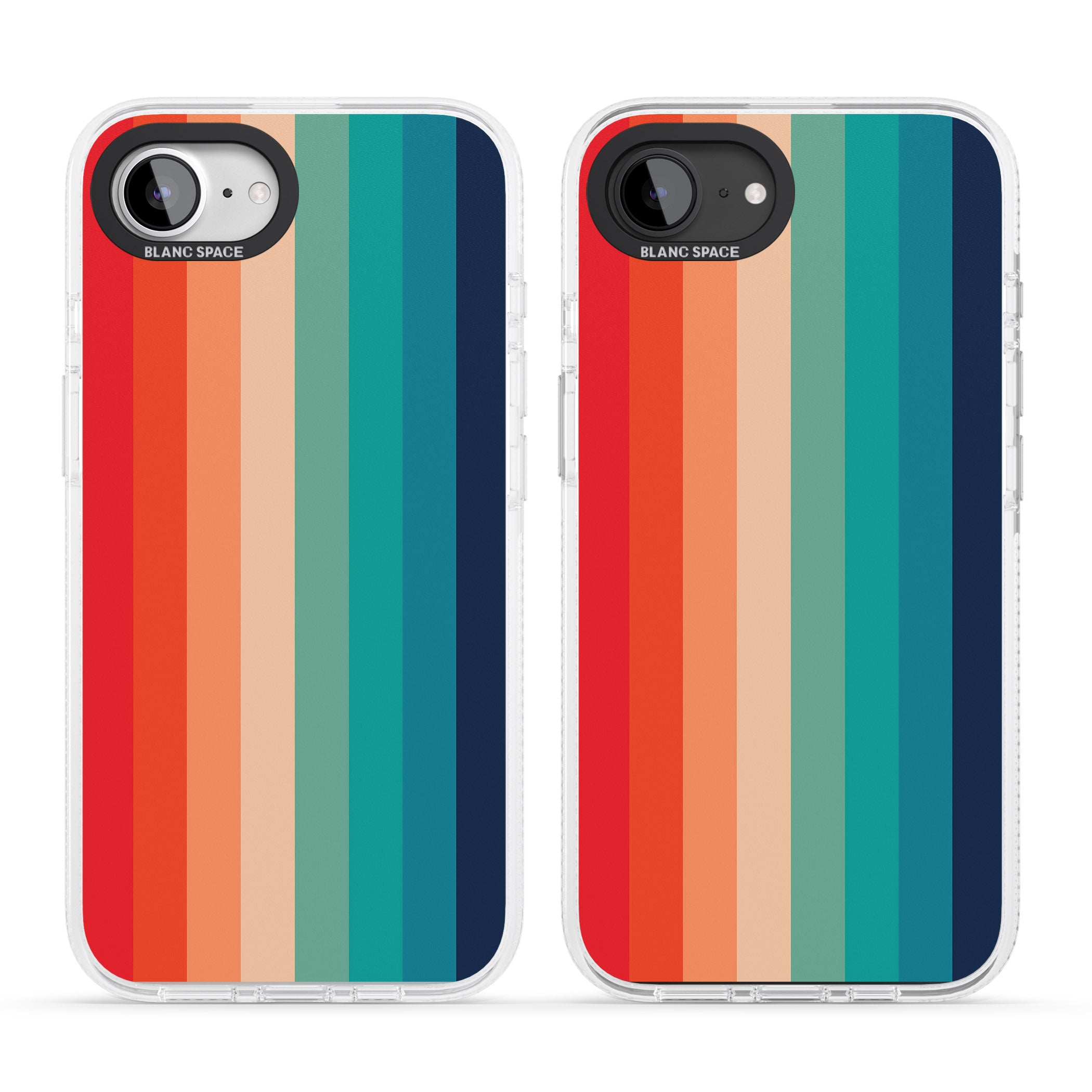 Retro 70's Colour Palette iPhone 16e Clear Case Impact Air - Blanc Space