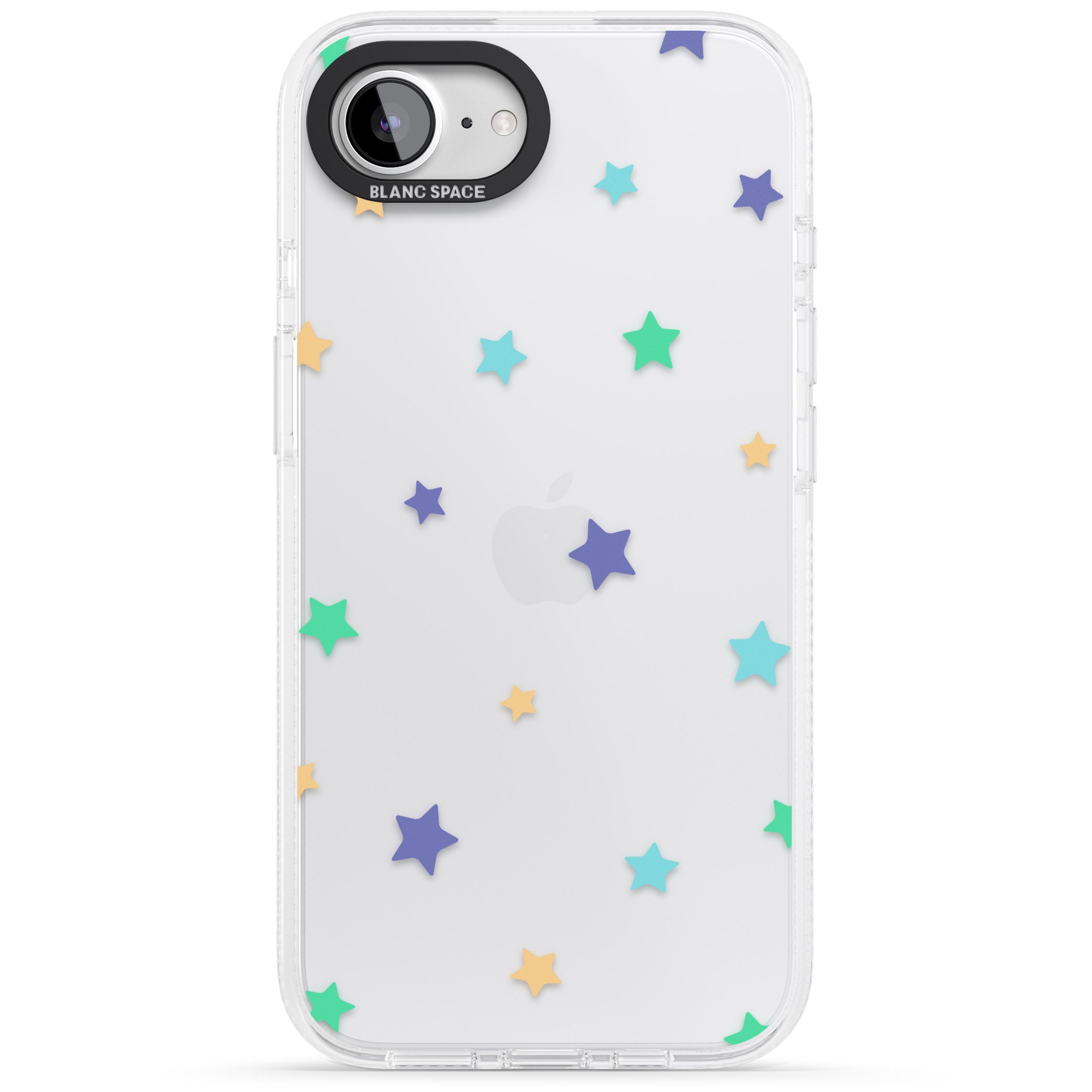 Pastel Stars Pattern iPhone 16e Clear Case Impact Air - Blanc Space