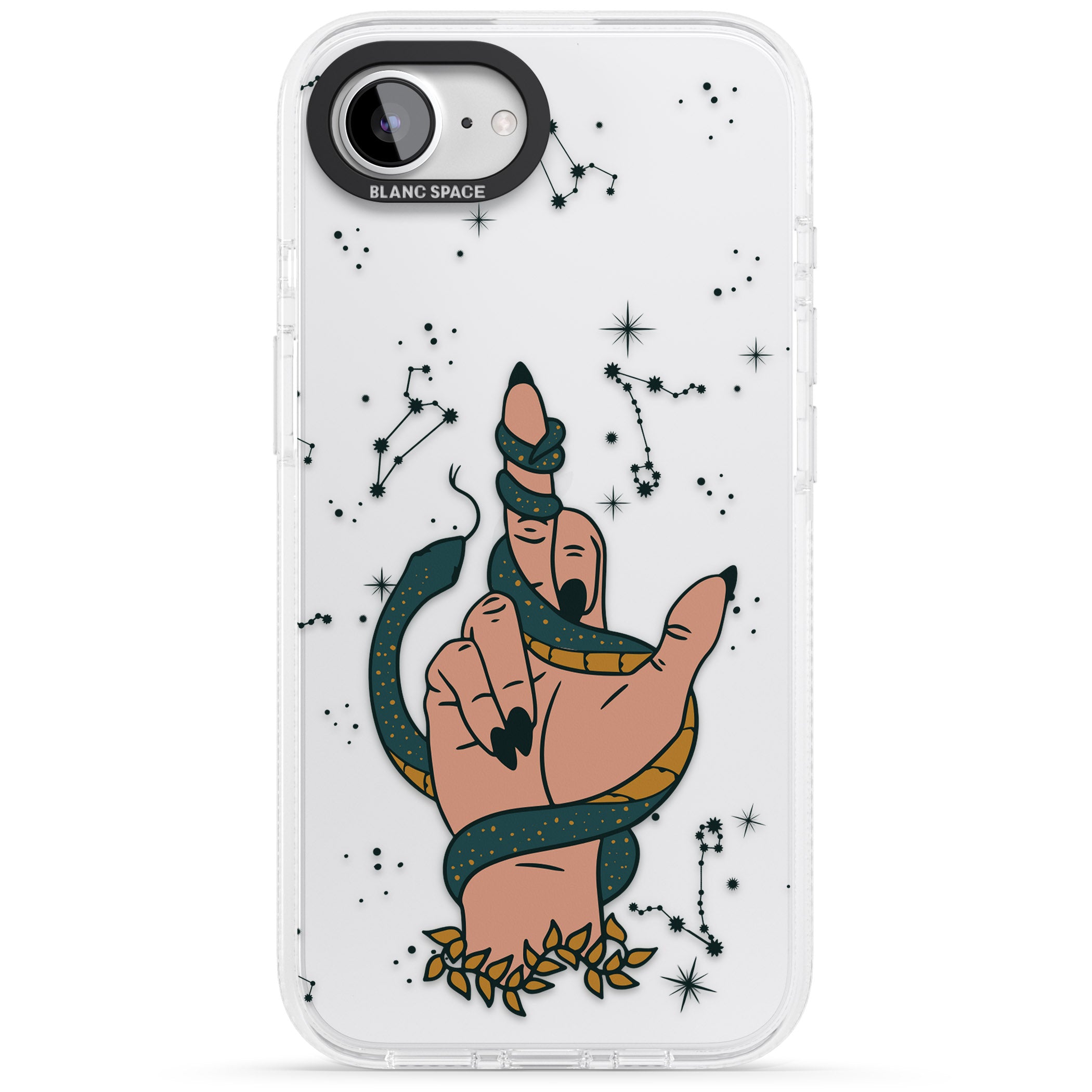 Snakes, Stars and Cynicism iPhone 16e Clear Case Impact Air - Blanc Space