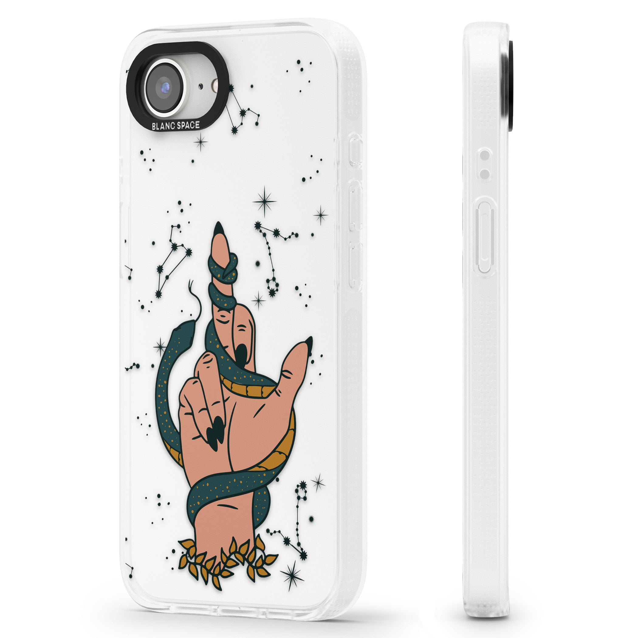 Snakes, Stars and Cynicism iPhone 16e Clear Case Impact Air - Blanc Space