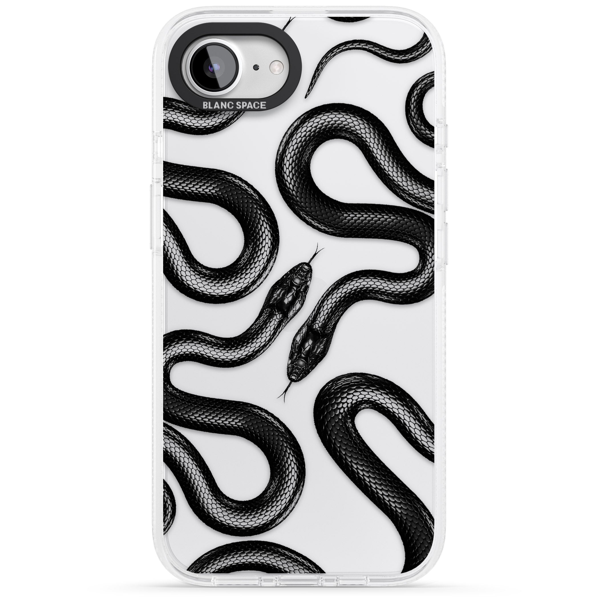 Black Kingsnake iPhone 16e Clear Case Impact Air - Blanc Space
