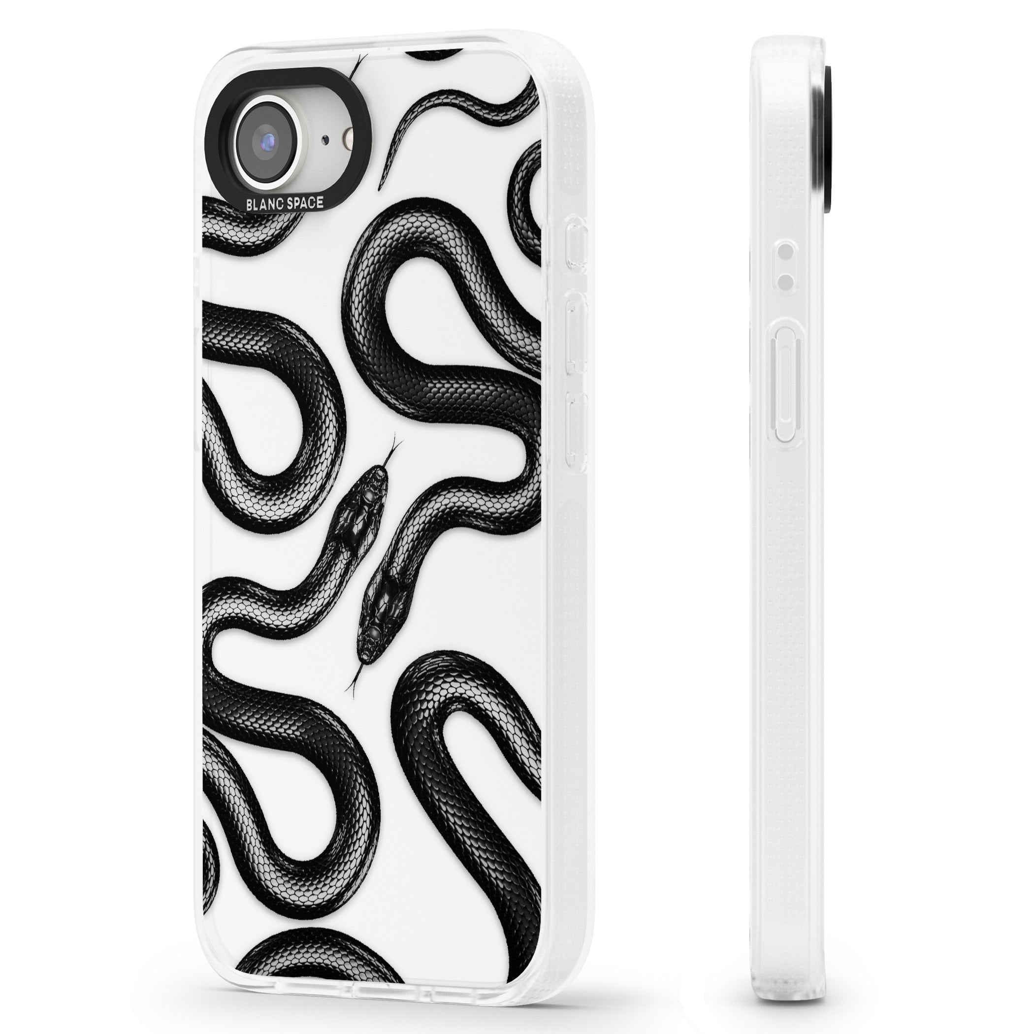 Black Kingsnake iPhone 16e Clear Case Impact Air - Blanc Space