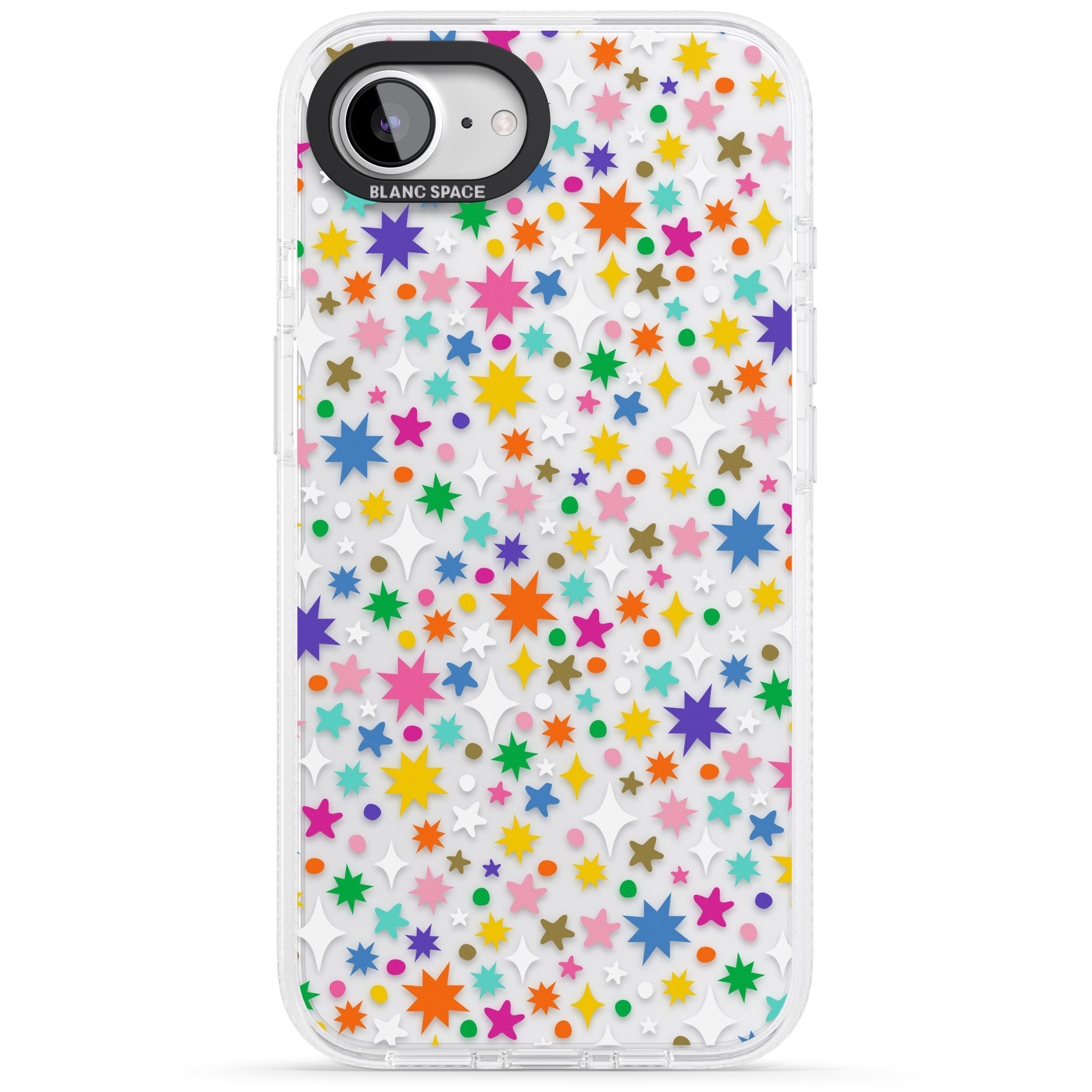 Rainbow Starburst iPhone 16e Clear Case Impact Air - Blanc Space