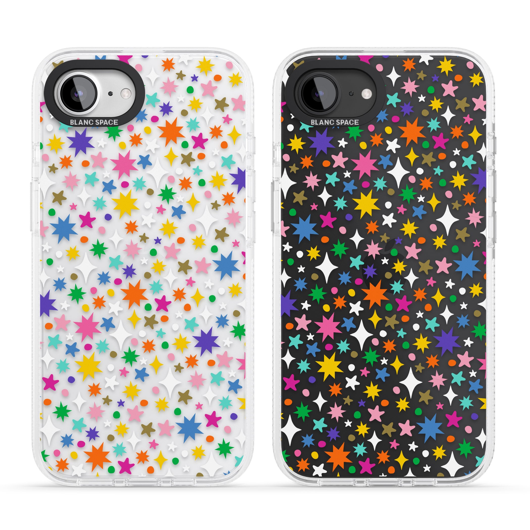 Rainbow Starburst iPhone 16e Clear Case Impact Air - Blanc Space