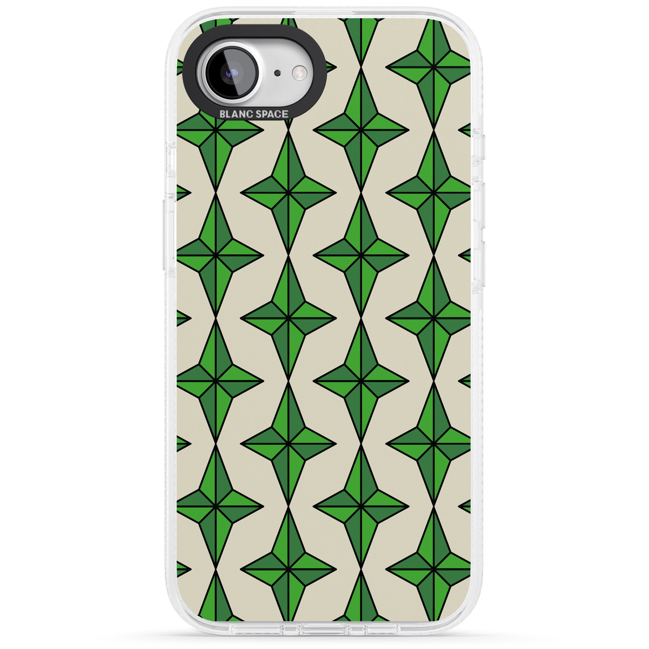Emerald Stars Pattern iPhone 16e Clear Case Impact Air - Blanc Space