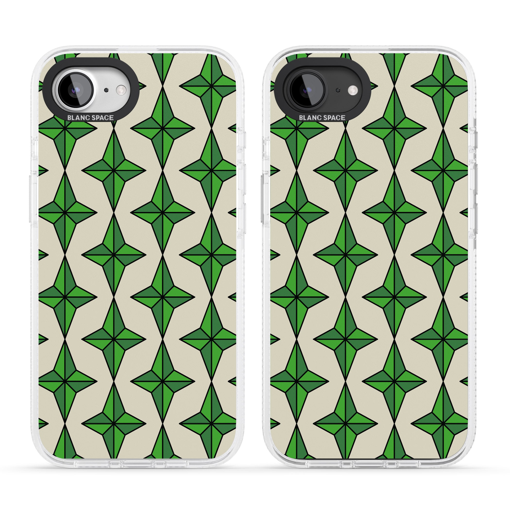 Emerald Stars Pattern iPhone 16e Clear Case Impact Air - Blanc Space