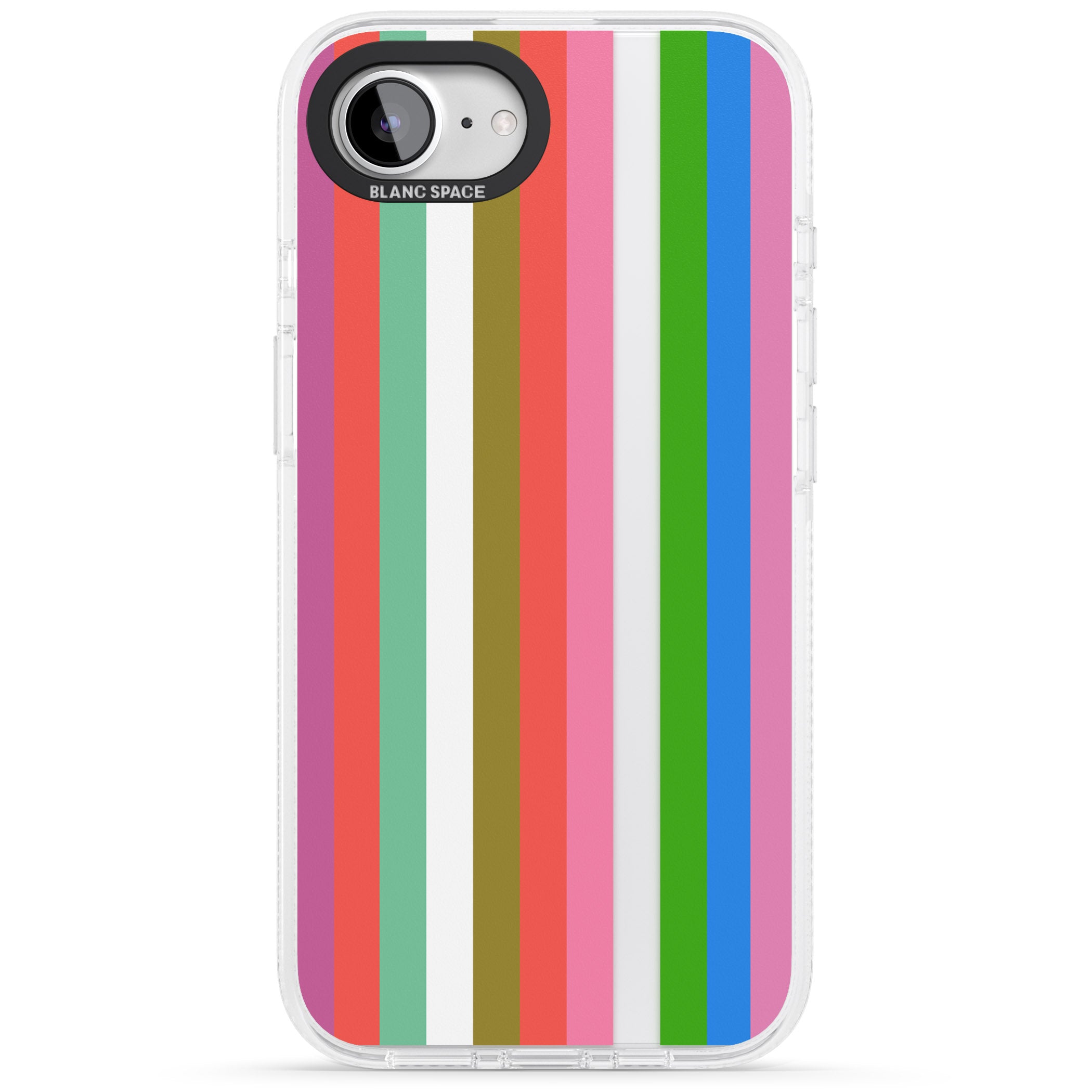 Vibrant Stripes iPhone 16e Clear Case Impact Air - Blanc Space