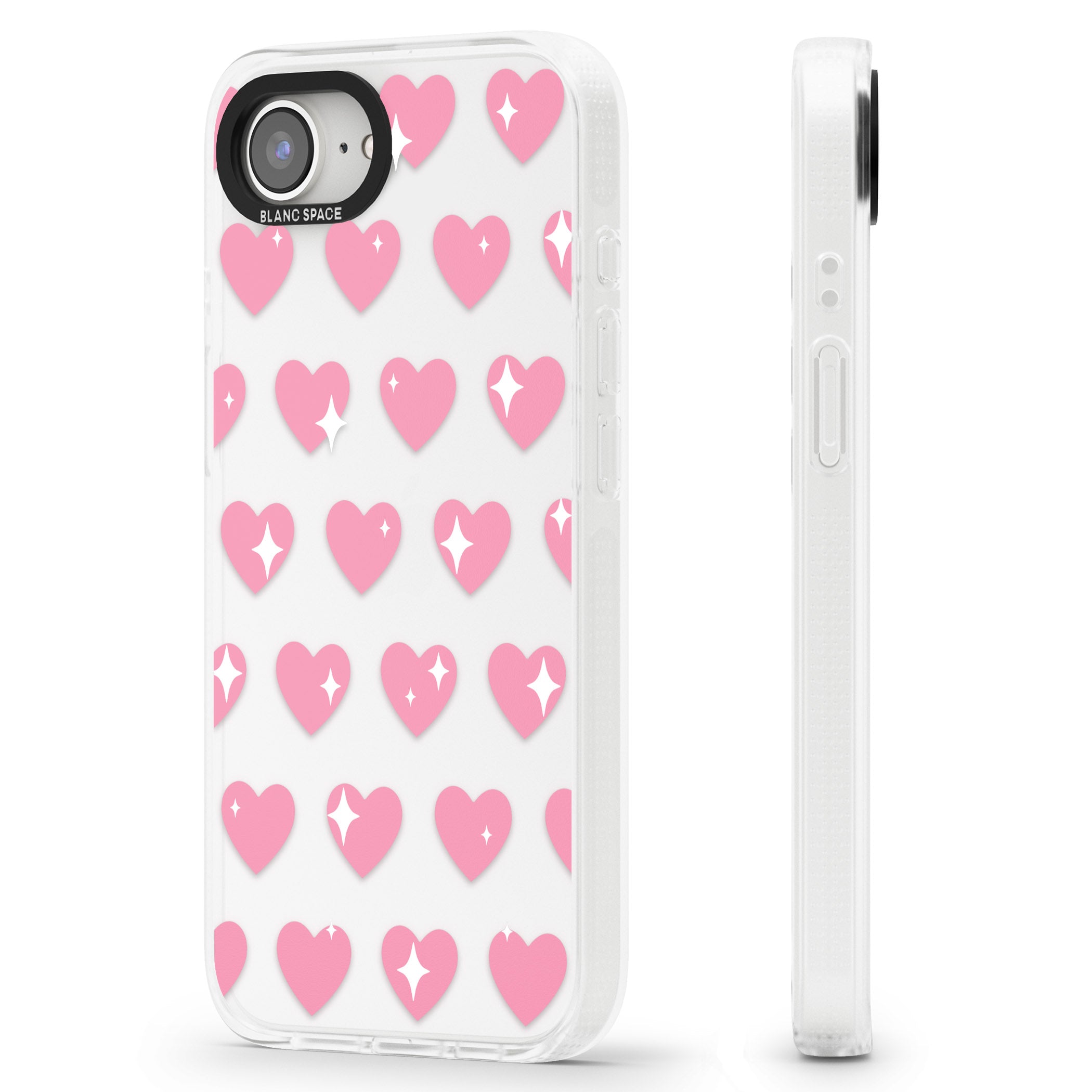 Sweet Hearts iPhone 16e Clear Case Impact Air - Blanc Space