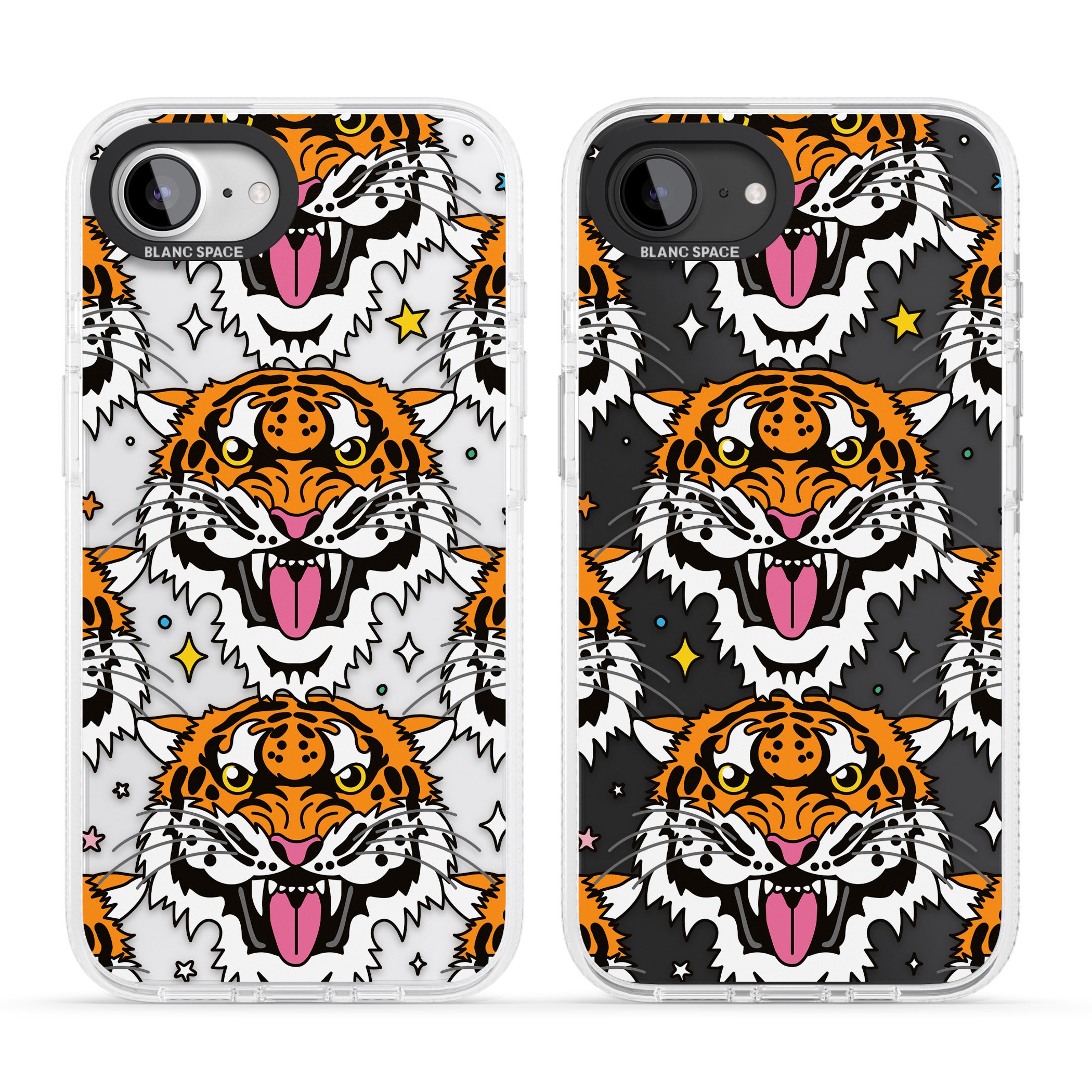 Fierce Jungle Tigers iPhone 16e Clear Case Impact Air - Blanc Space