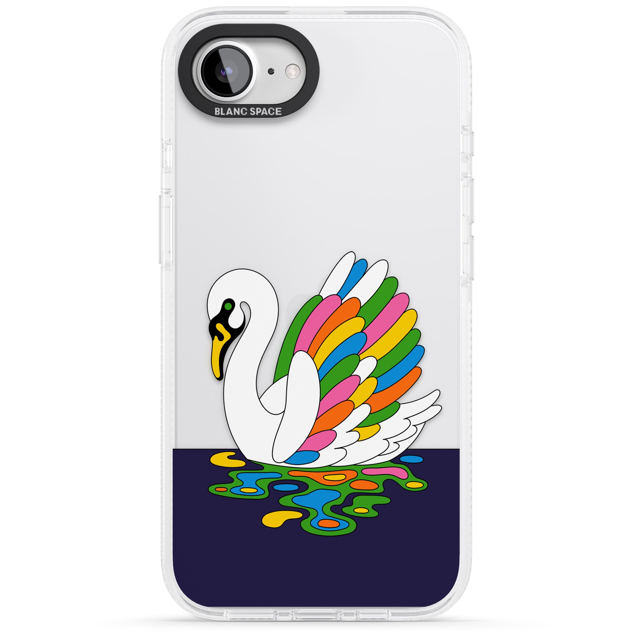Serene Swan iPhone 16e Clear Case Impact Air - Blanc Space