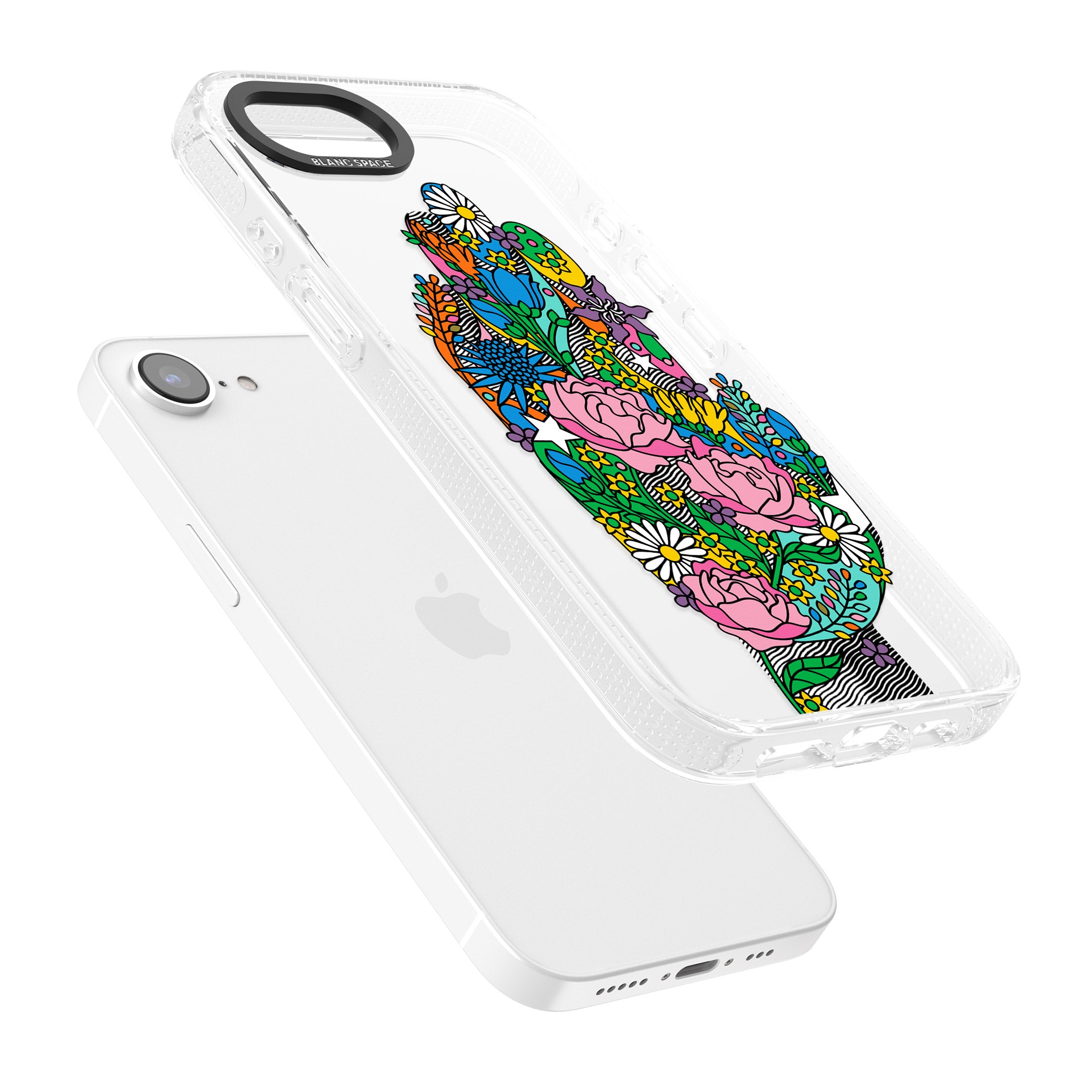 Garden Touch iPhone 16e Clear Case Impact Air - Blanc Space