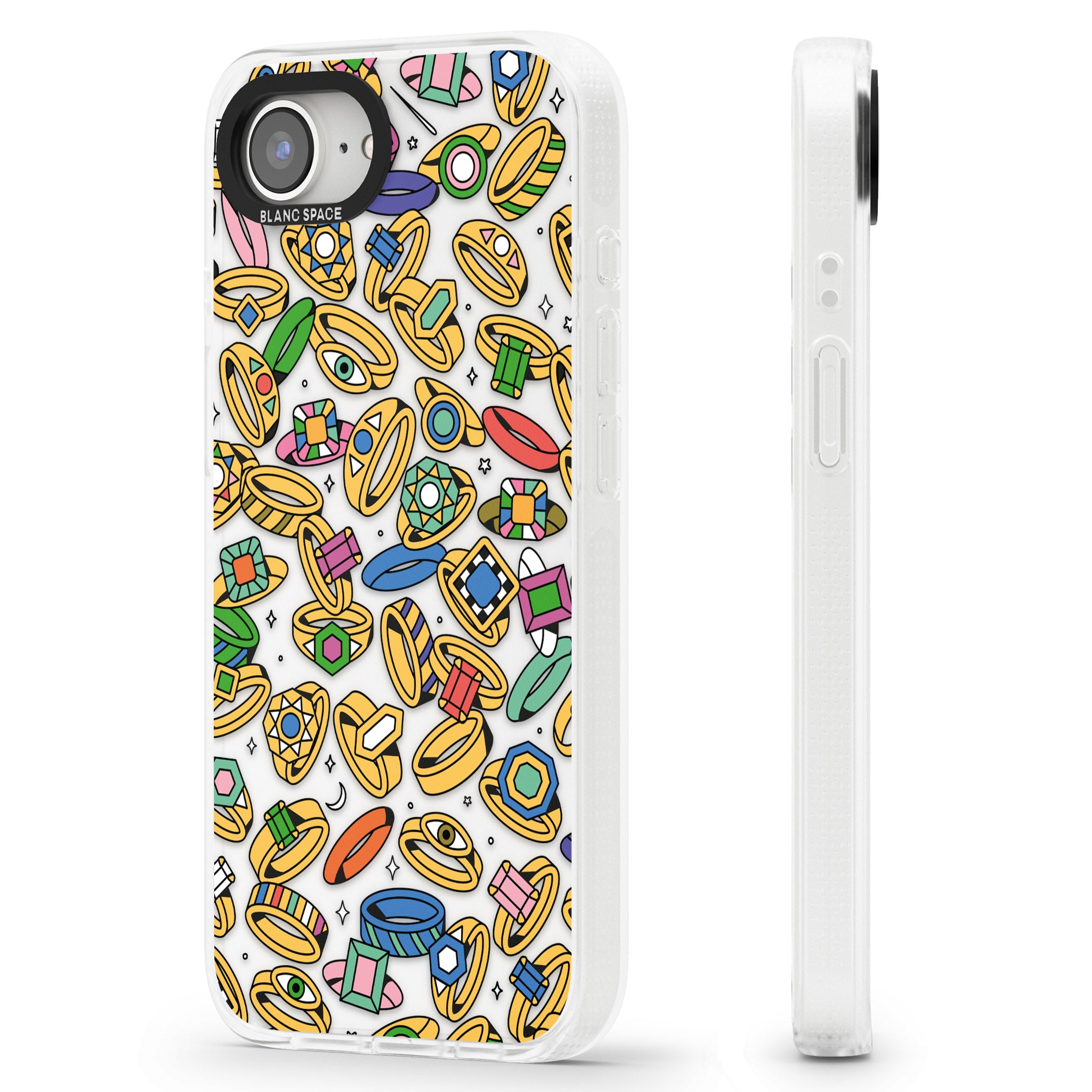 Gemstone Glitz iPhone 16e Clear Case Impact Air - Blanc Space