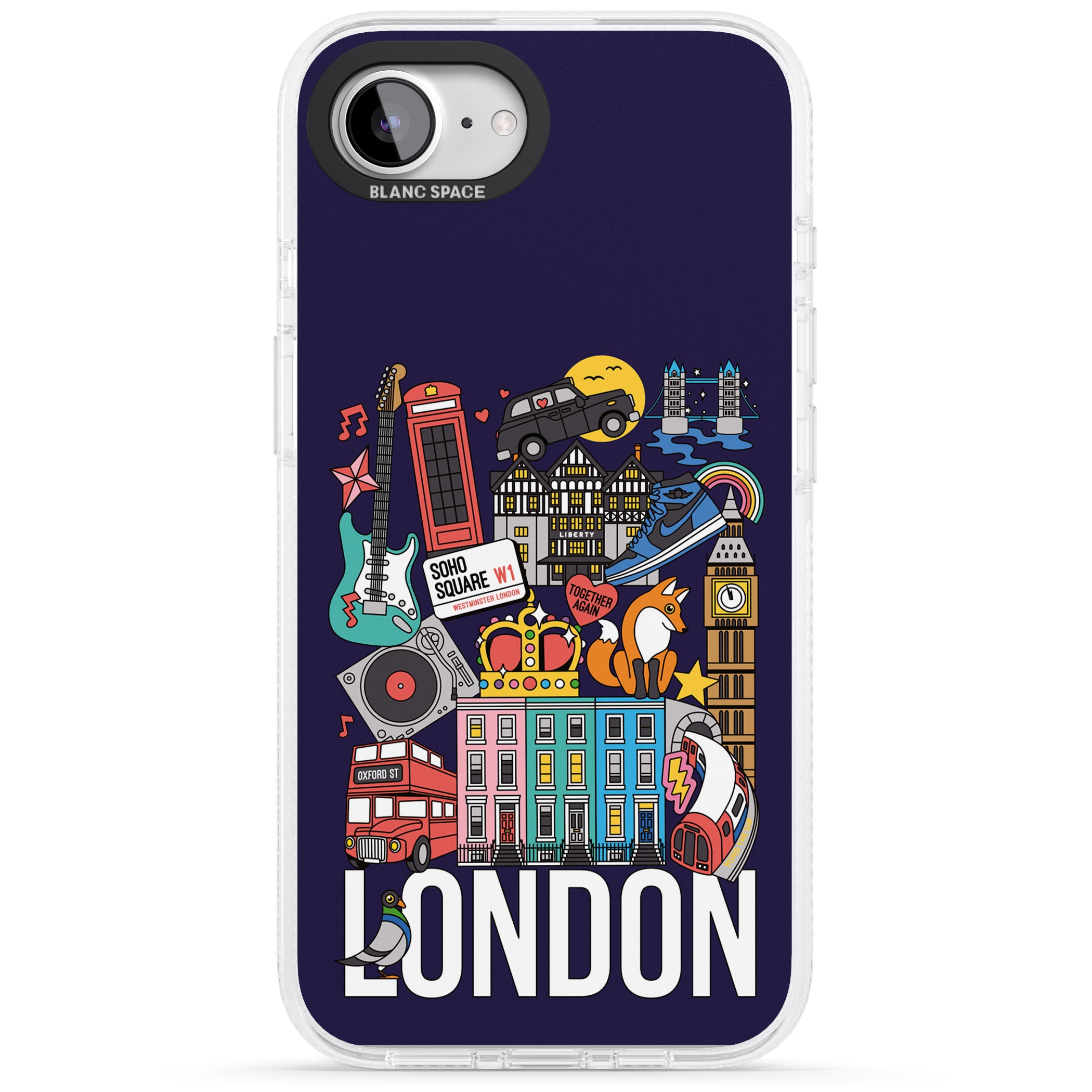 London Calling iPhone 16e Clear Case Impact Air - Blanc Space