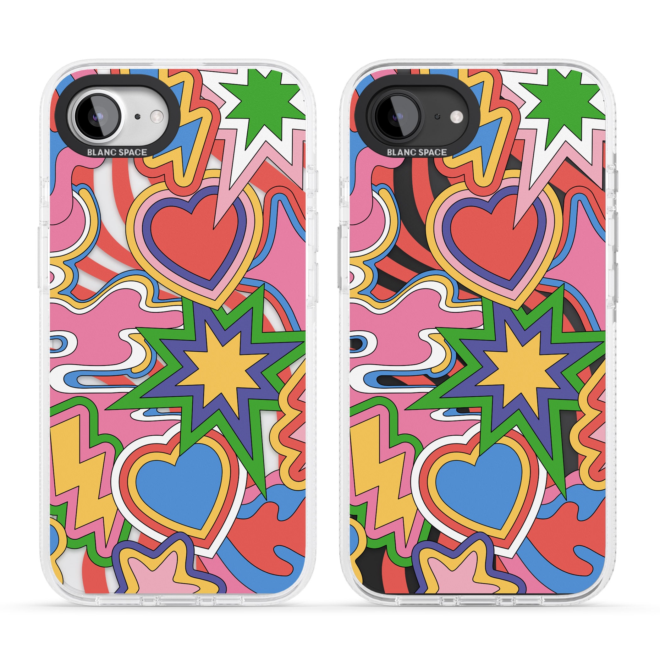 Psychedelic Pop Art Explosion iPhone 16e Clear Case Impact Air - Blanc Space