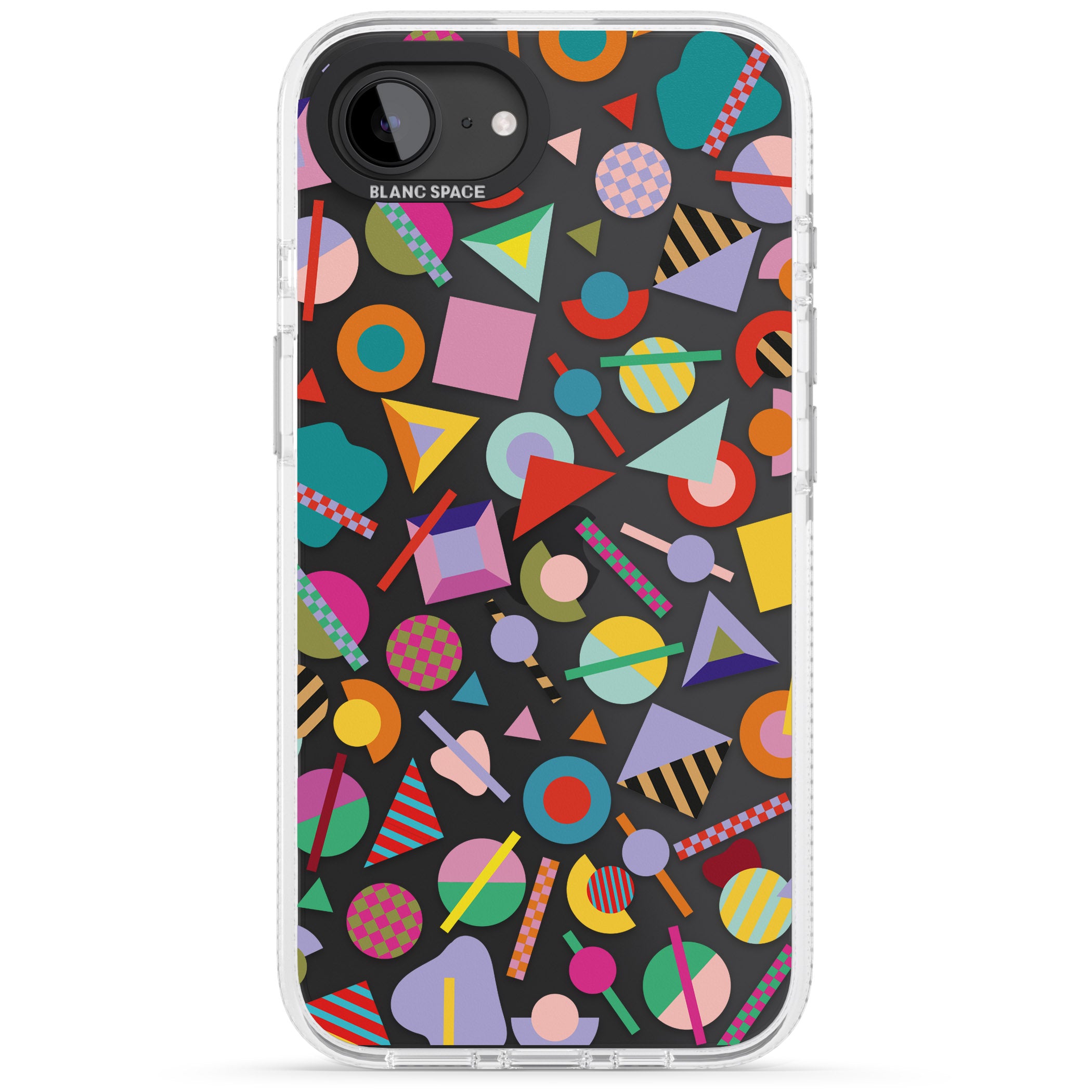Retro Carnival Shapes iPhone 16e Clear Case Impact Air - Blanc Space