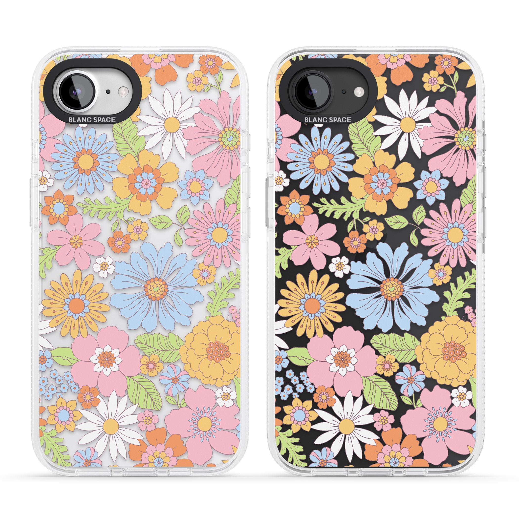 Pastel Flower Pattern iPhone 16e Clear Case Impact Air - Blanc Space