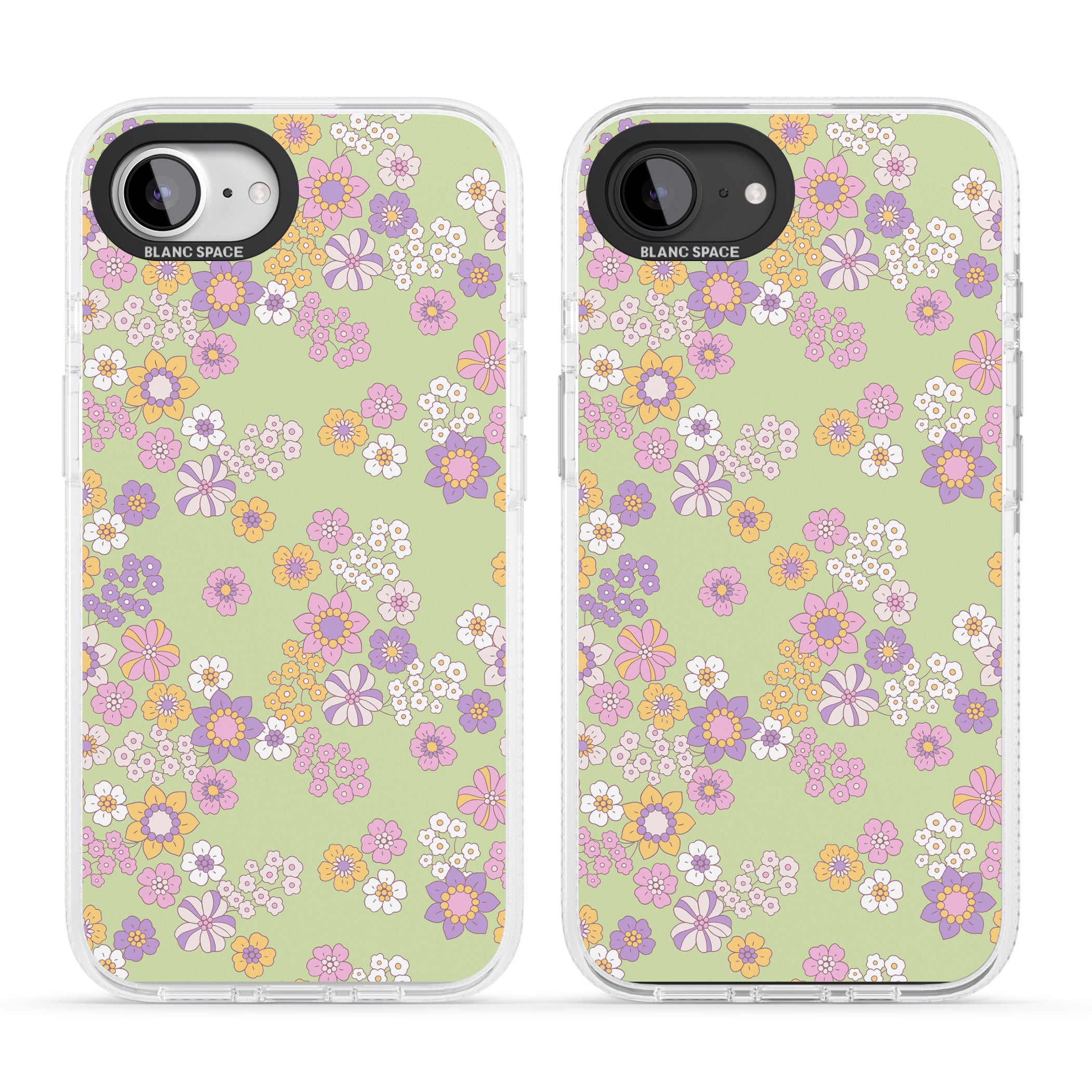 Grass Green Flowers iPhone 16e Clear Case Impact Air - Blanc Space