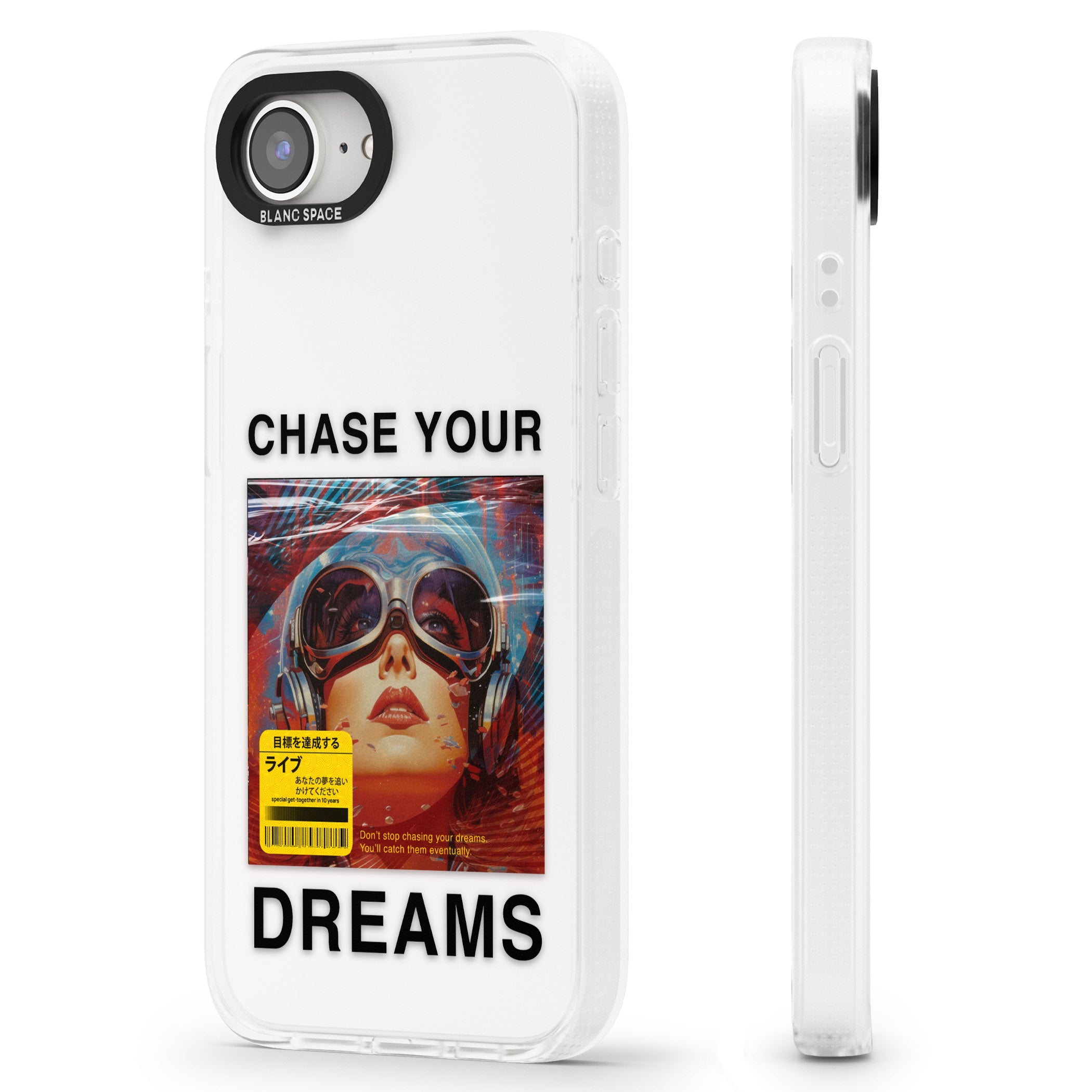 Chase Your Dreams iPhone 16e Clear Case Impact Air - Blanc Space