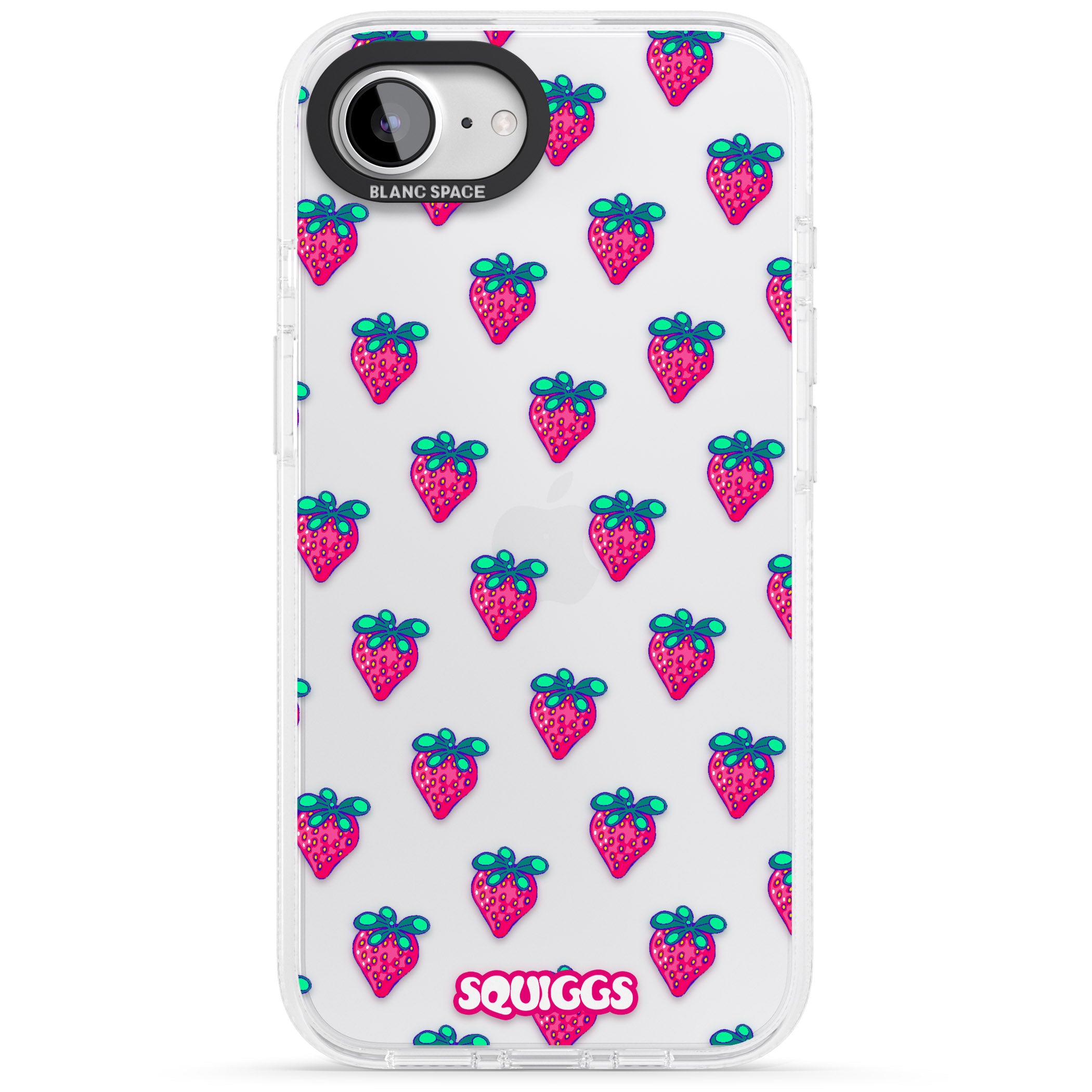 Strawberry Patch iPhone 16e Clear Case Impact Air - Blanc Space