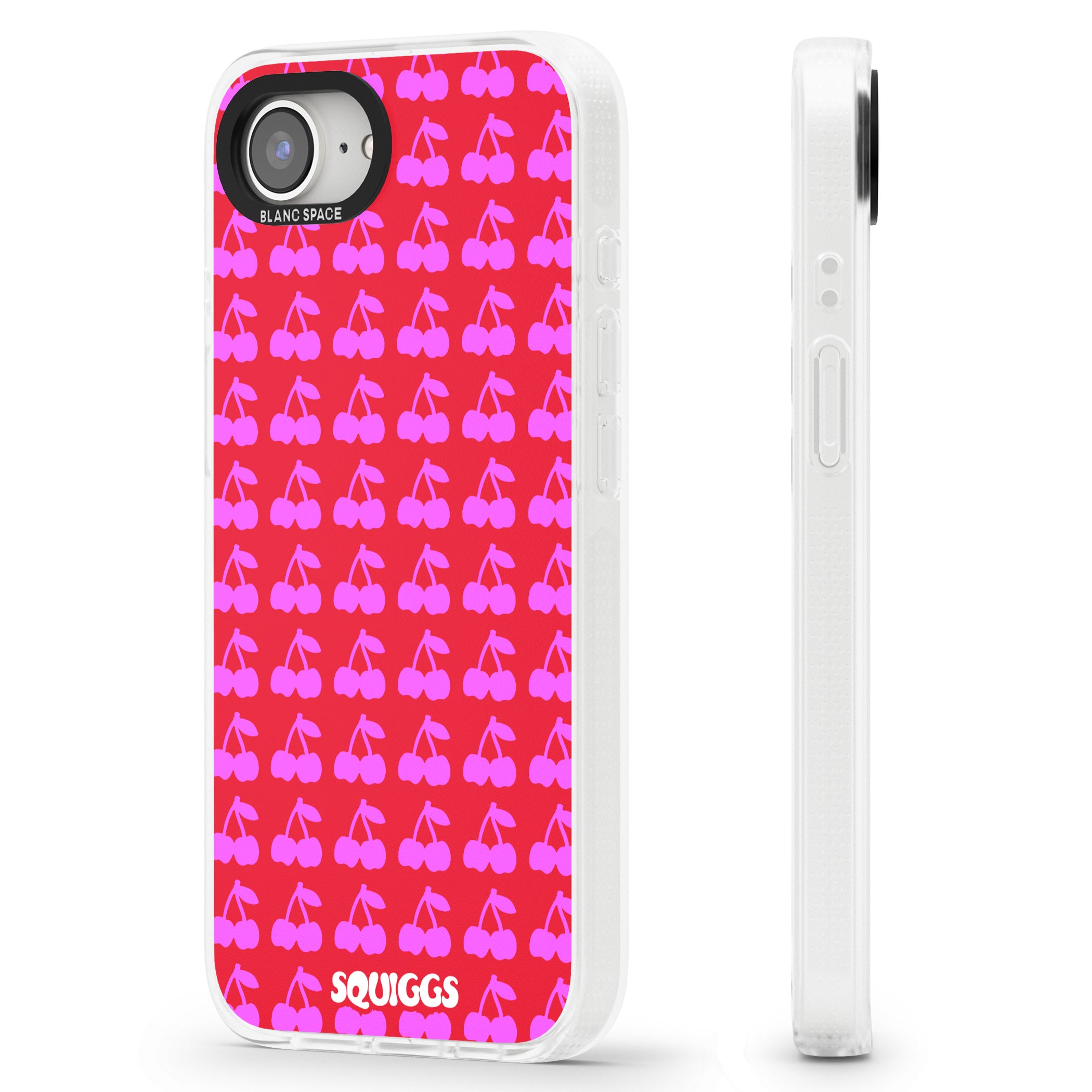 Red Cherries iPhone 16e Clear Case Impact Air - Blanc Space