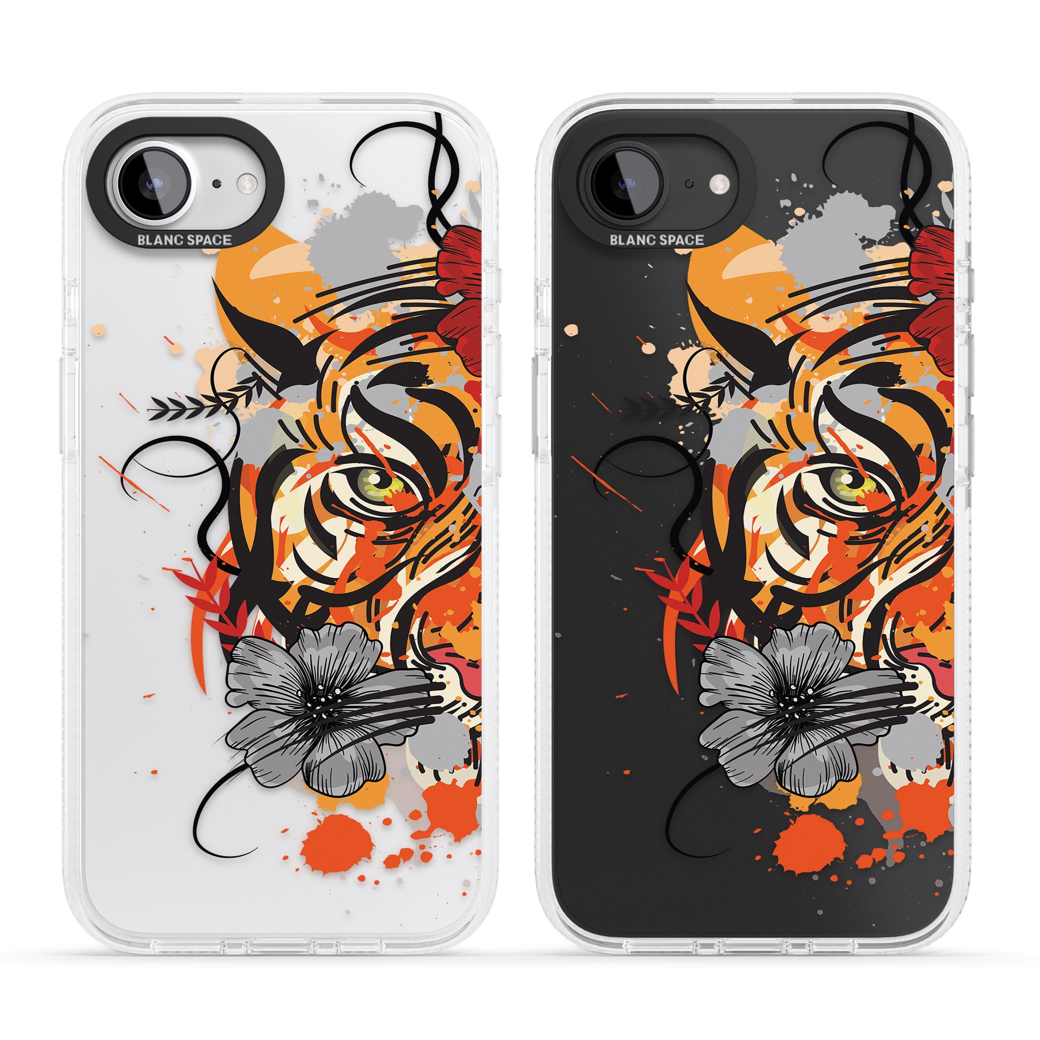 Sugar Skull Tiger iPhone 16e Clear Case Impact Air - Blanc Space