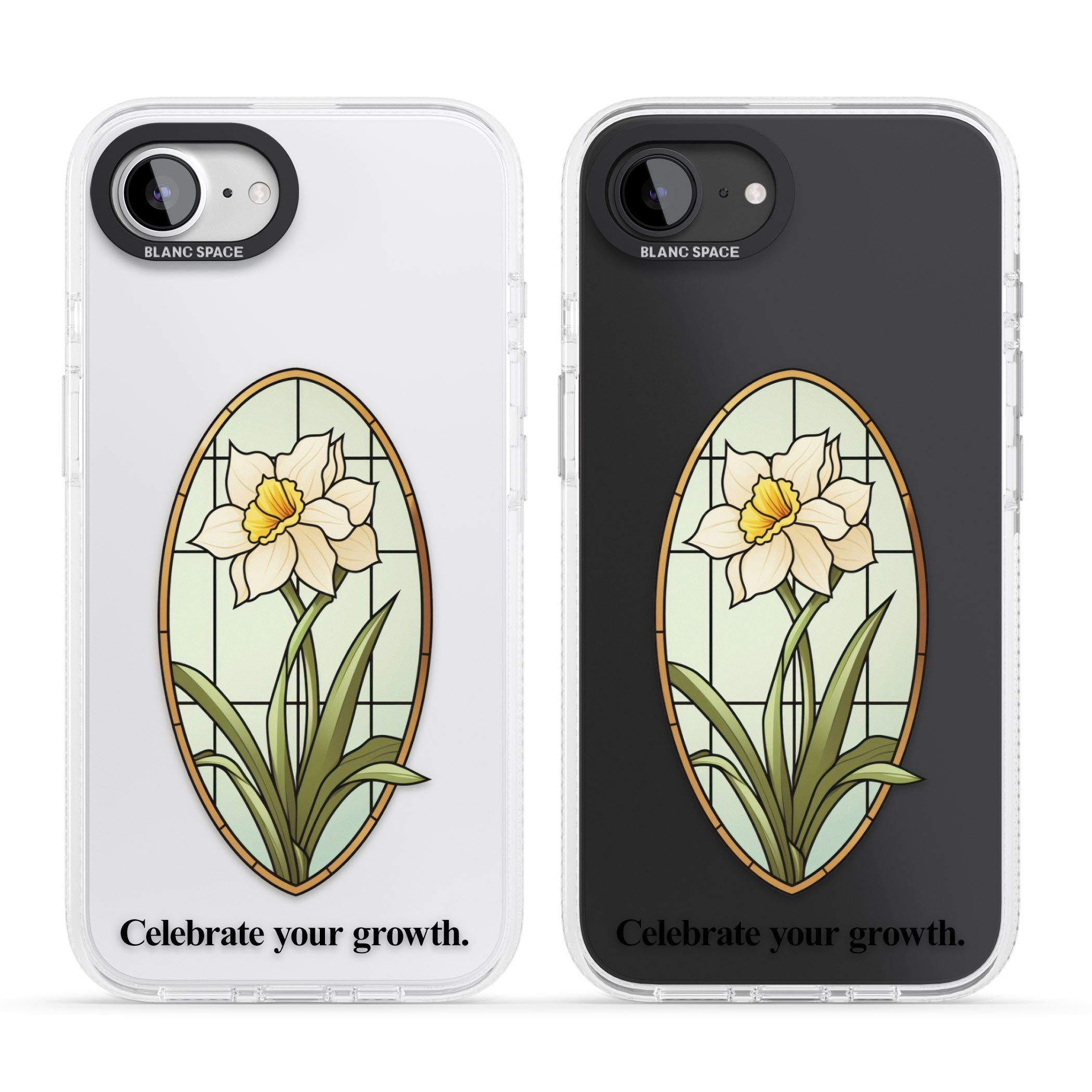 Celebrate your growth iPhone 16e Clear Case Impact Air - Blanc Space