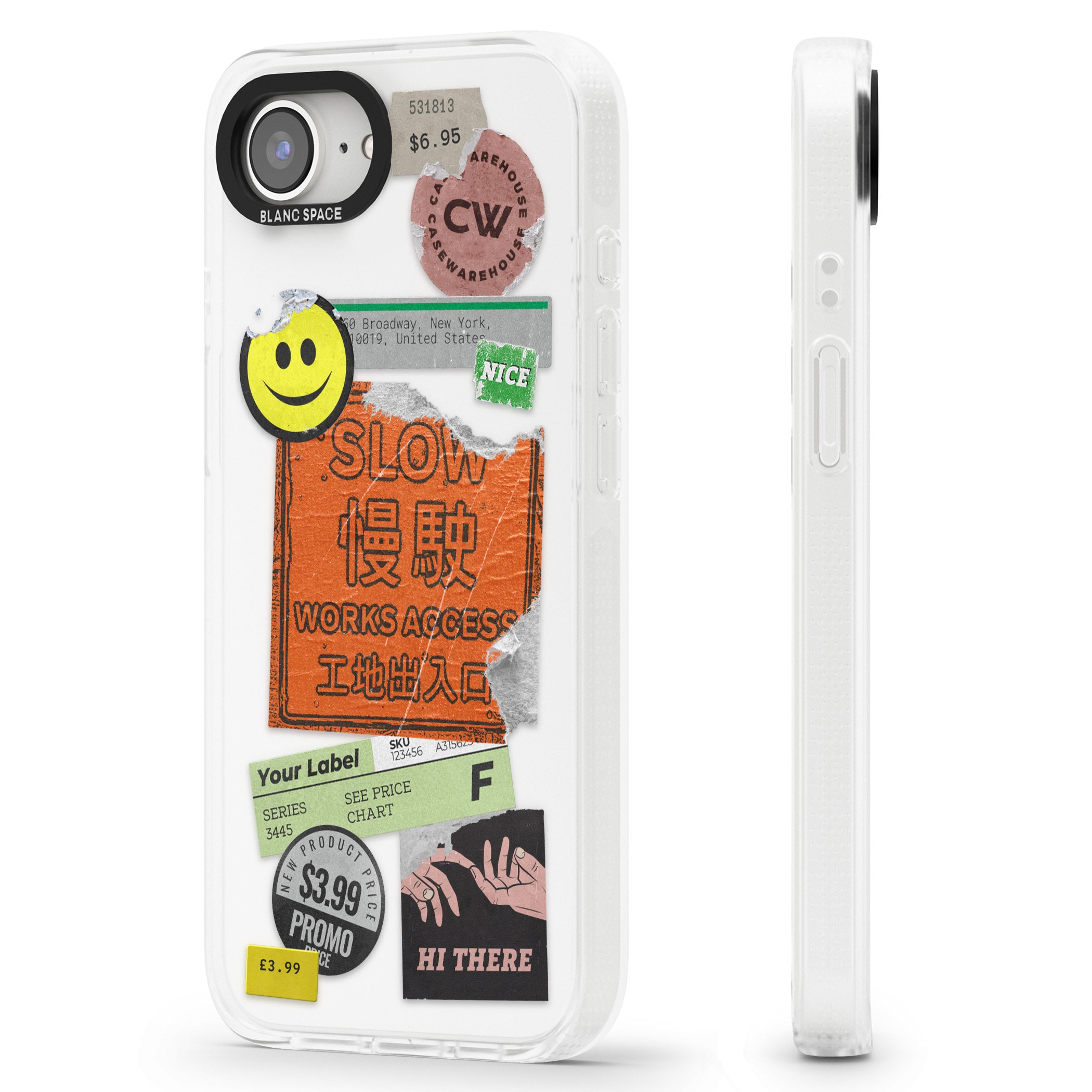 Kanji Signs Sticker Mix iPhone 16e Clear Case Impact Air - Blanc Space