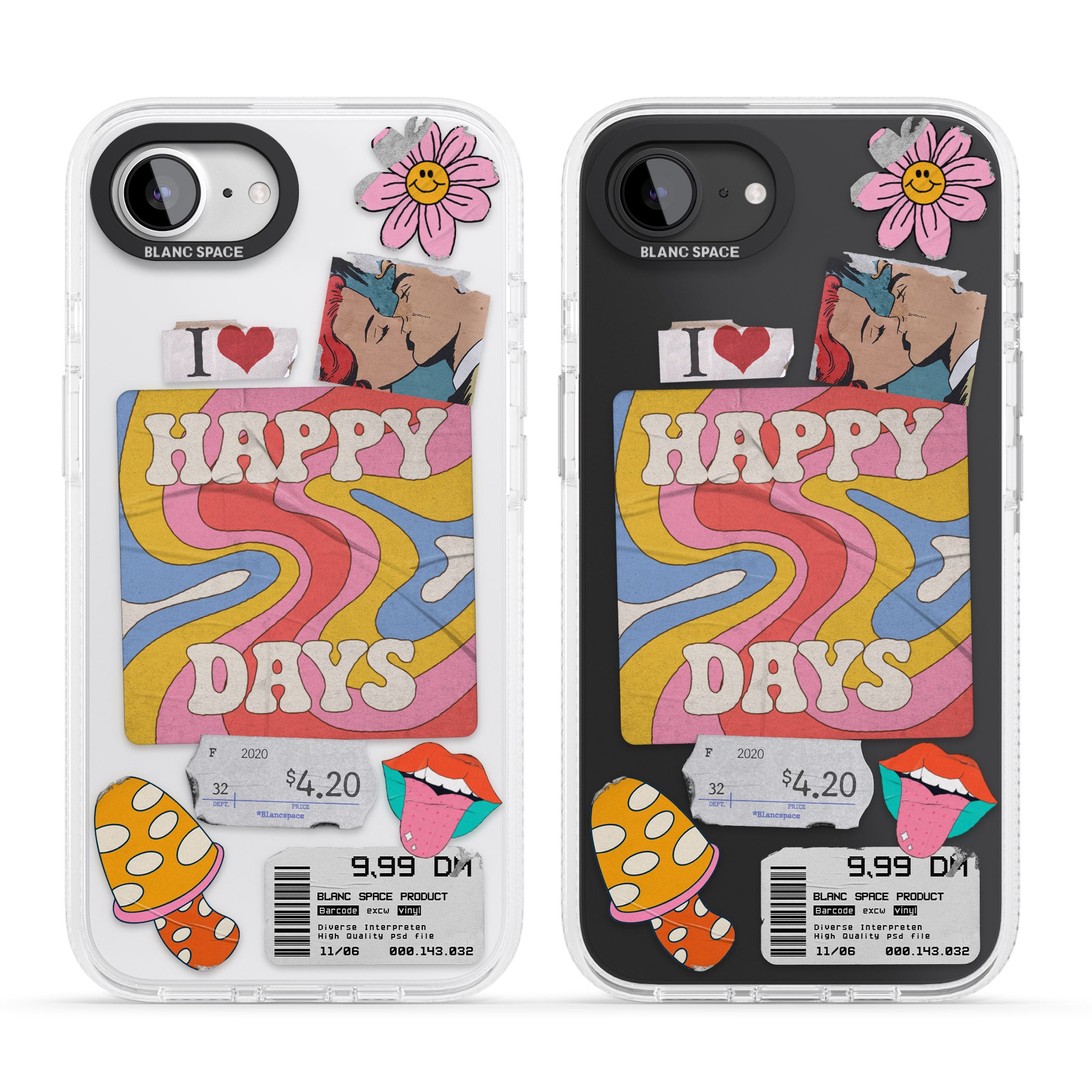 Groovy Trip iPhone 16e Clear Case Impact Air - Blanc Space