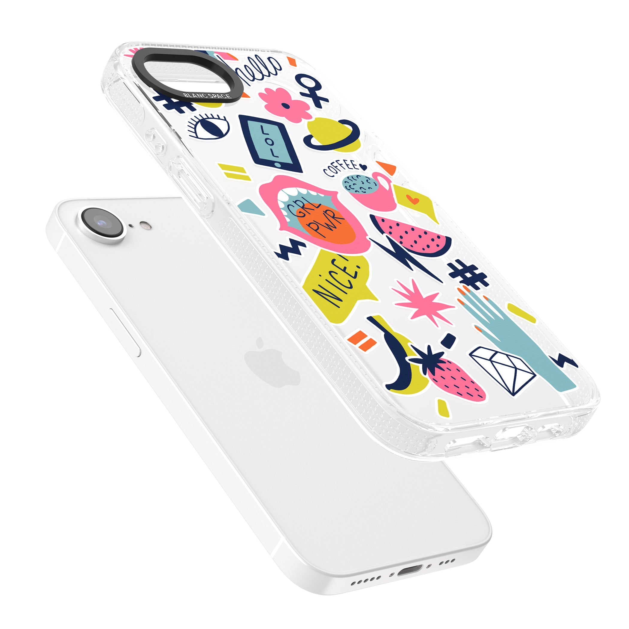 GRL PWR iPhone 16e Clear Case Impact Air - Blanc Space
