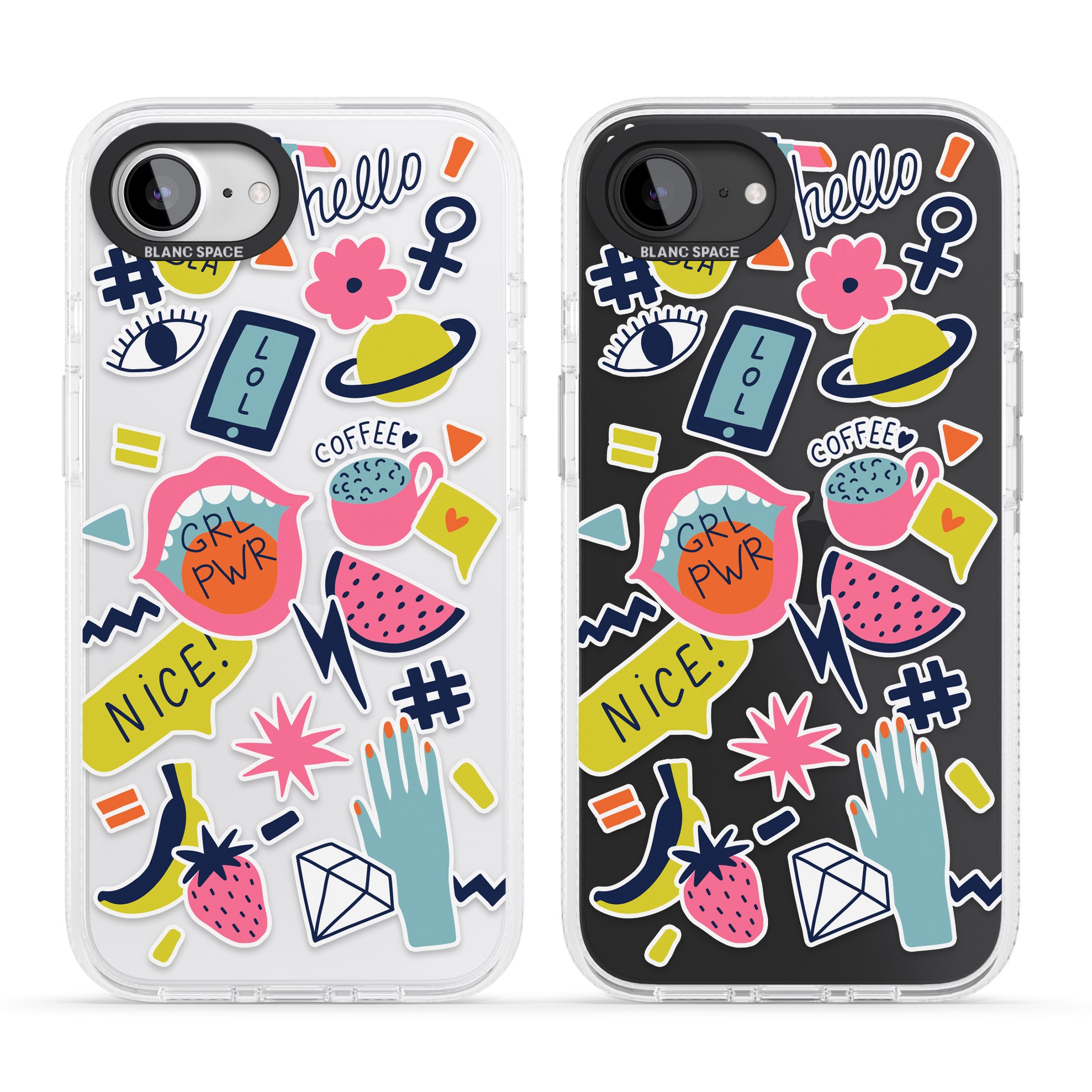 GRL PWR iPhone 16e Clear Case Impact Air - Blanc Space