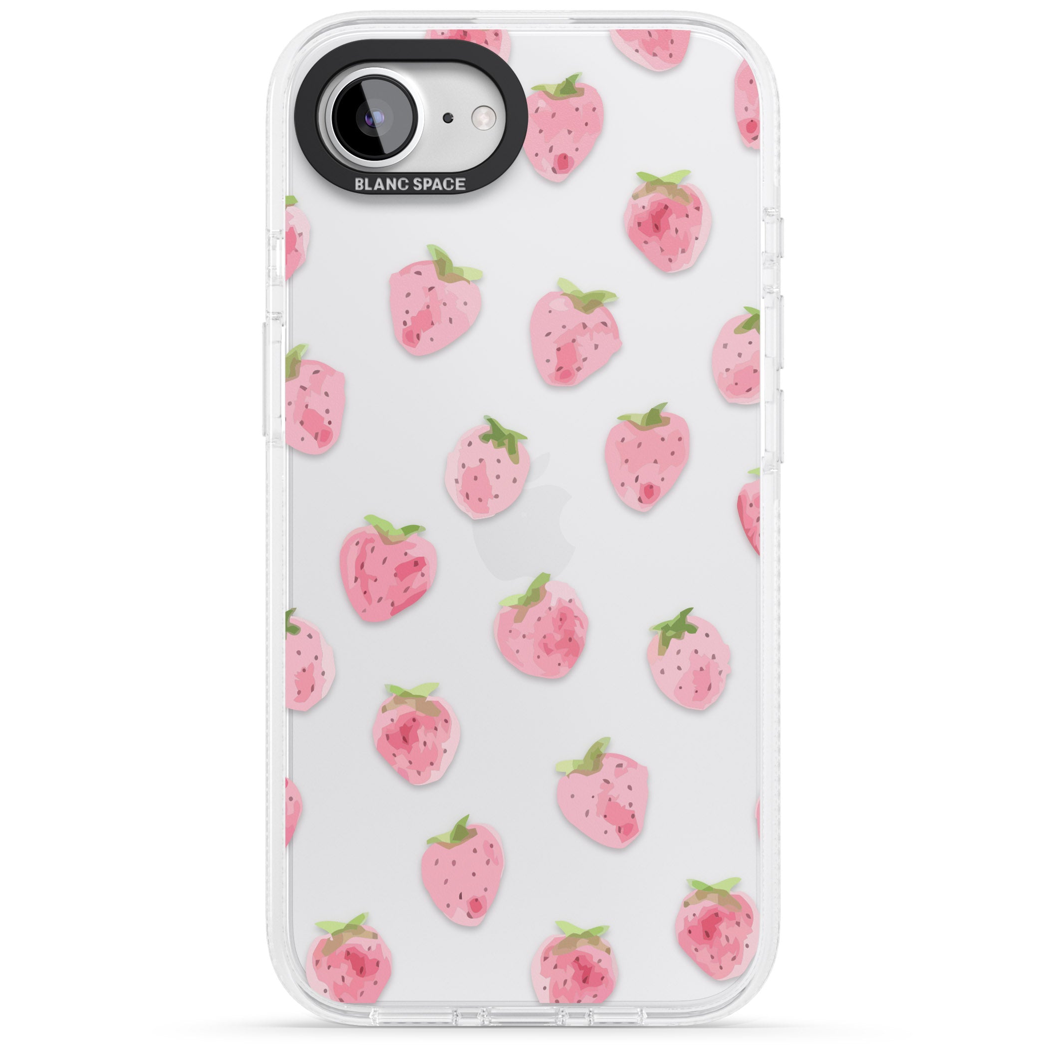 Classic Strawberry iPhone 16e Clear Case Impact Air - Blanc Space