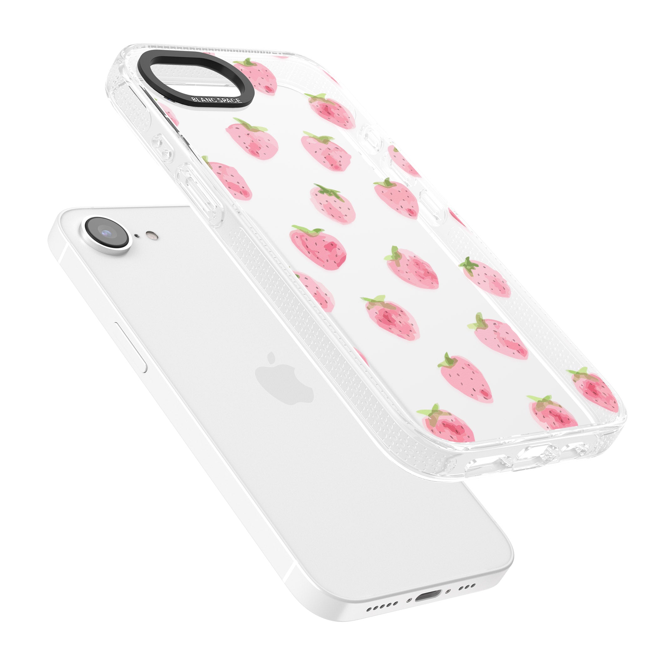 Classic Strawberry iPhone 16e Clear Case Impact Air - Blanc Space