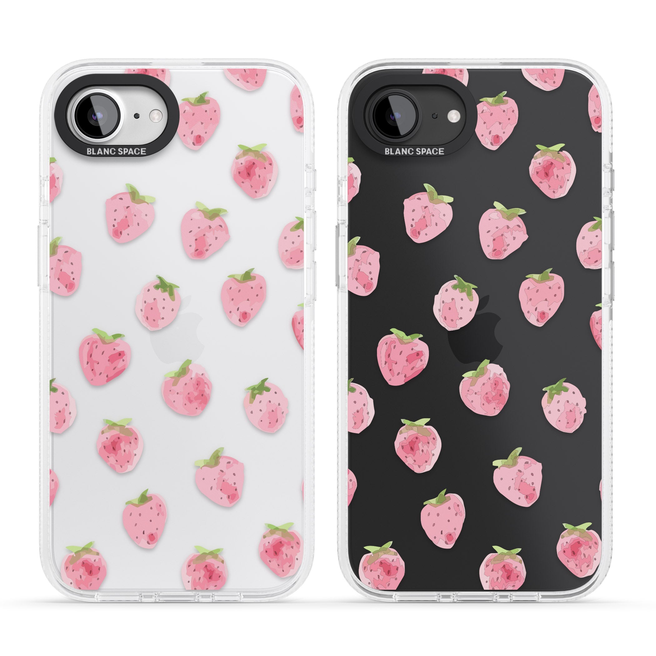 Classic Strawberry iPhone 16e Clear Case Impact Air - Blanc Space