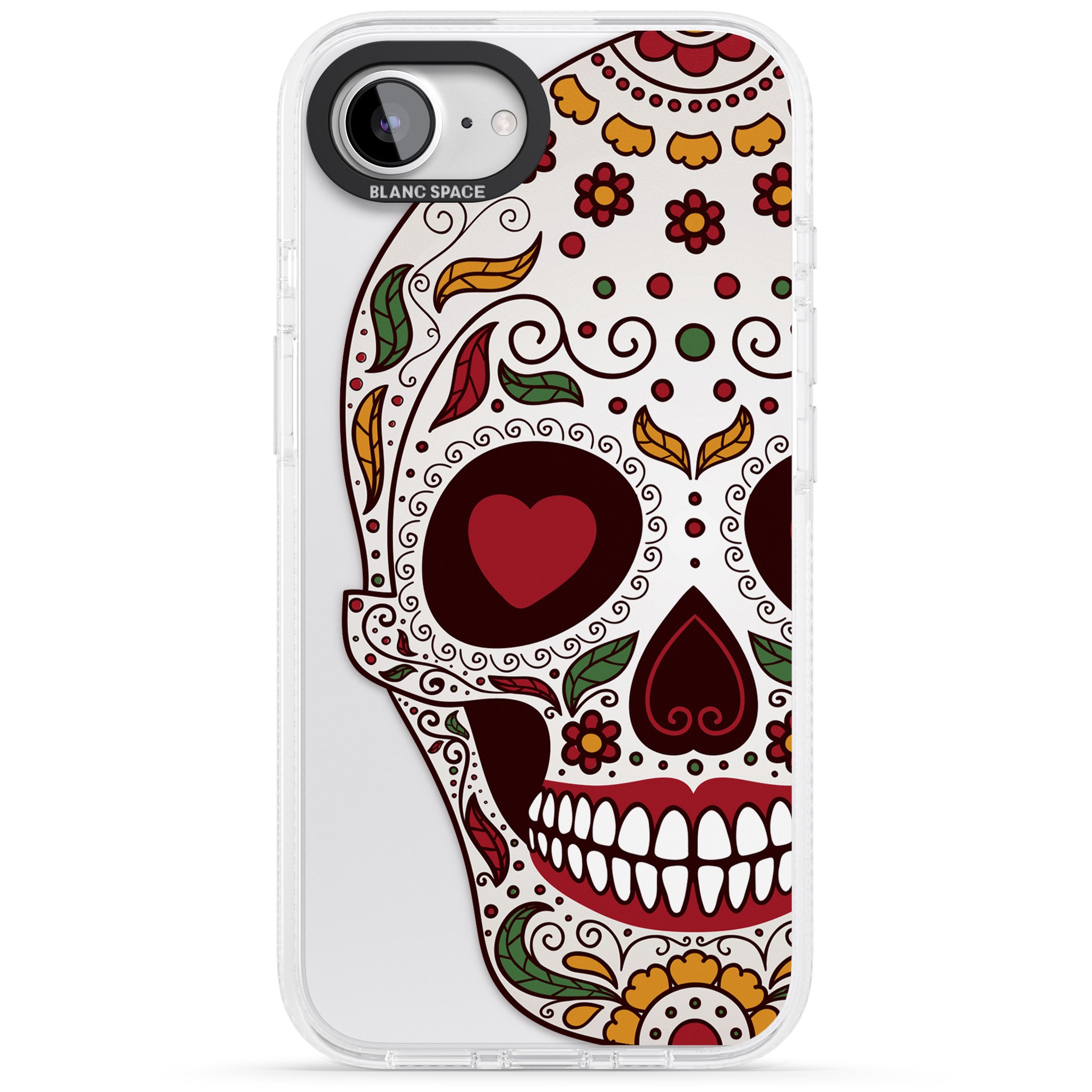 Autumn Sugar Skull iPhone 16e Clear Case Impact Air - Blanc Space